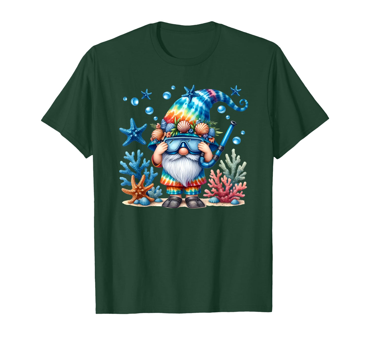 Scuba Diving Accessories Summer Gnome For Beach Vacation T-Shirt for Men Women Kids