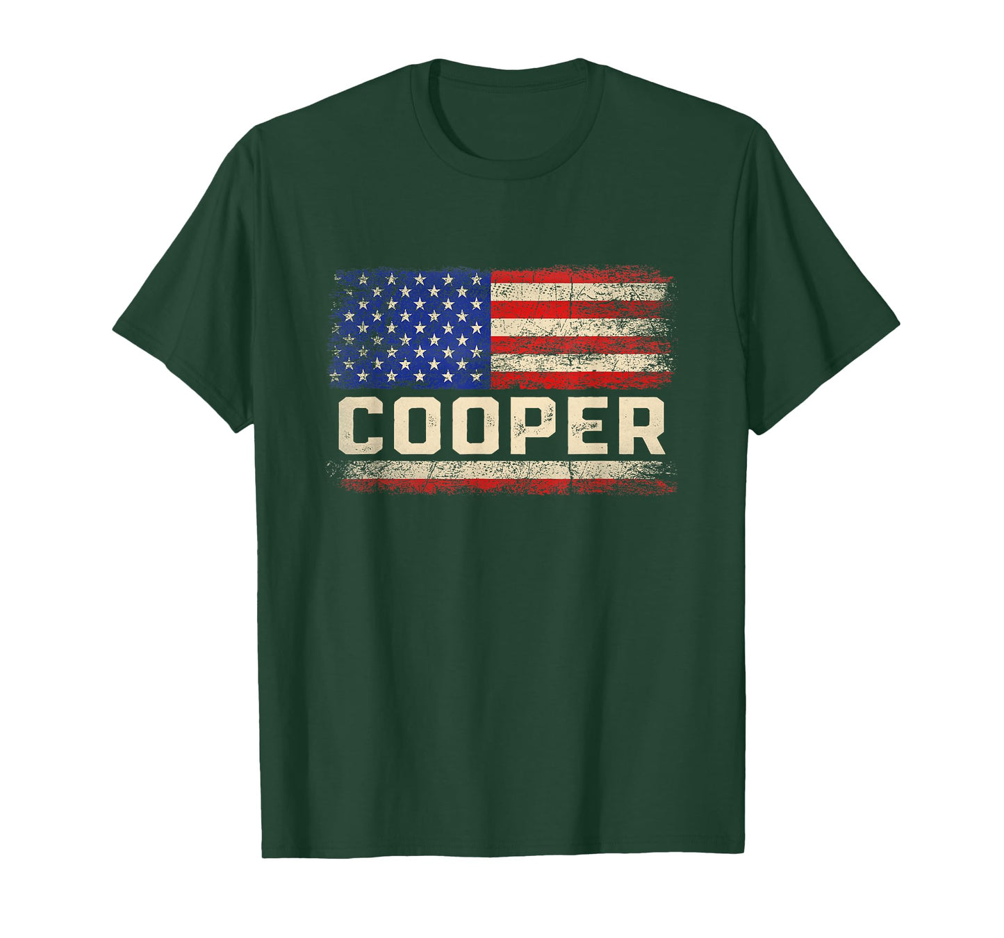 Cooper Last Name Shirt Cooper Name American Flag T-Shirt