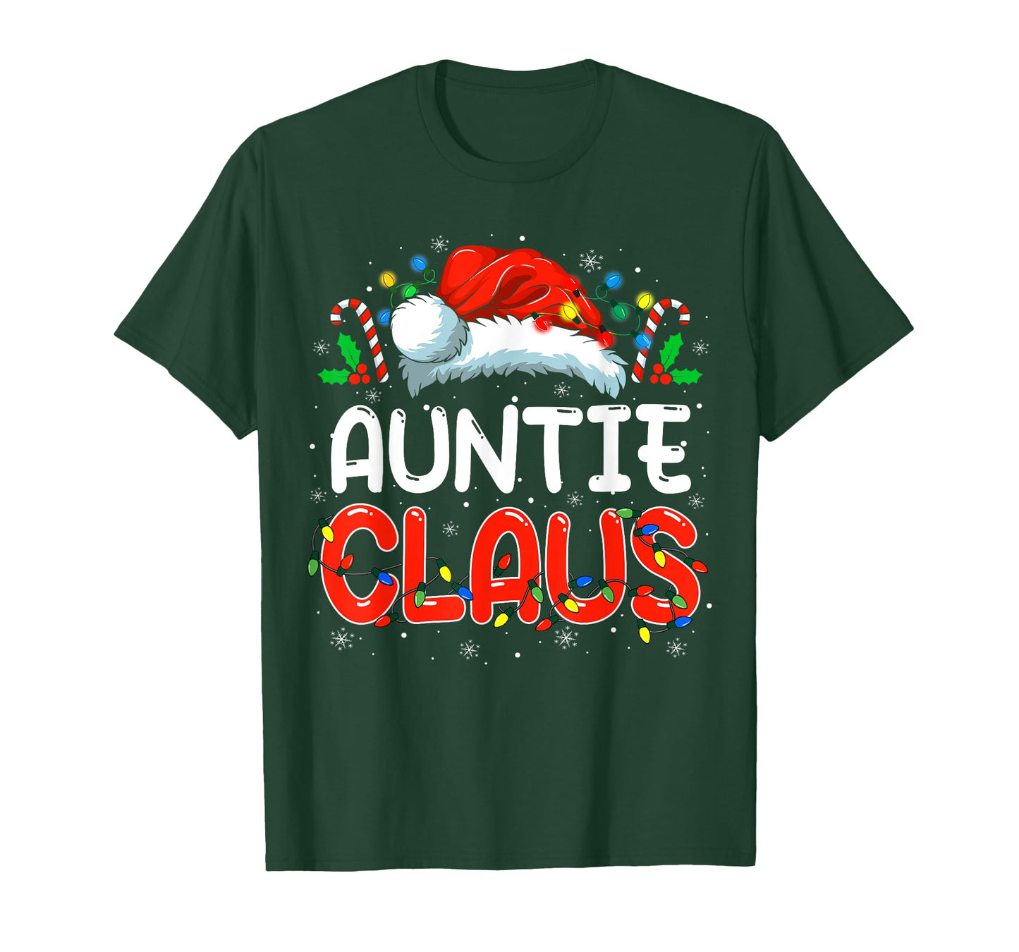 Auntie Claus Christmas Family Matching Pajamas Funny Xmas T-Shirt