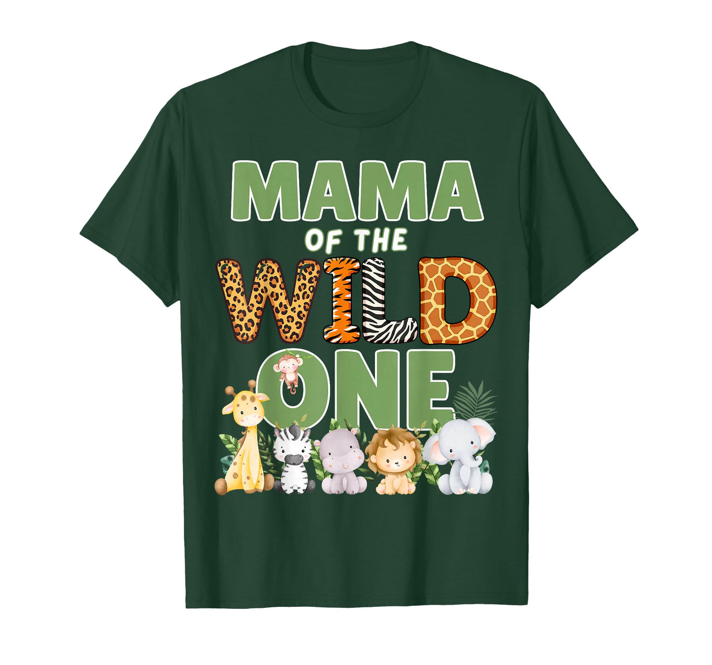 Mama Of The Wild One 1st Birthday Safari Family Matching T-Shirt