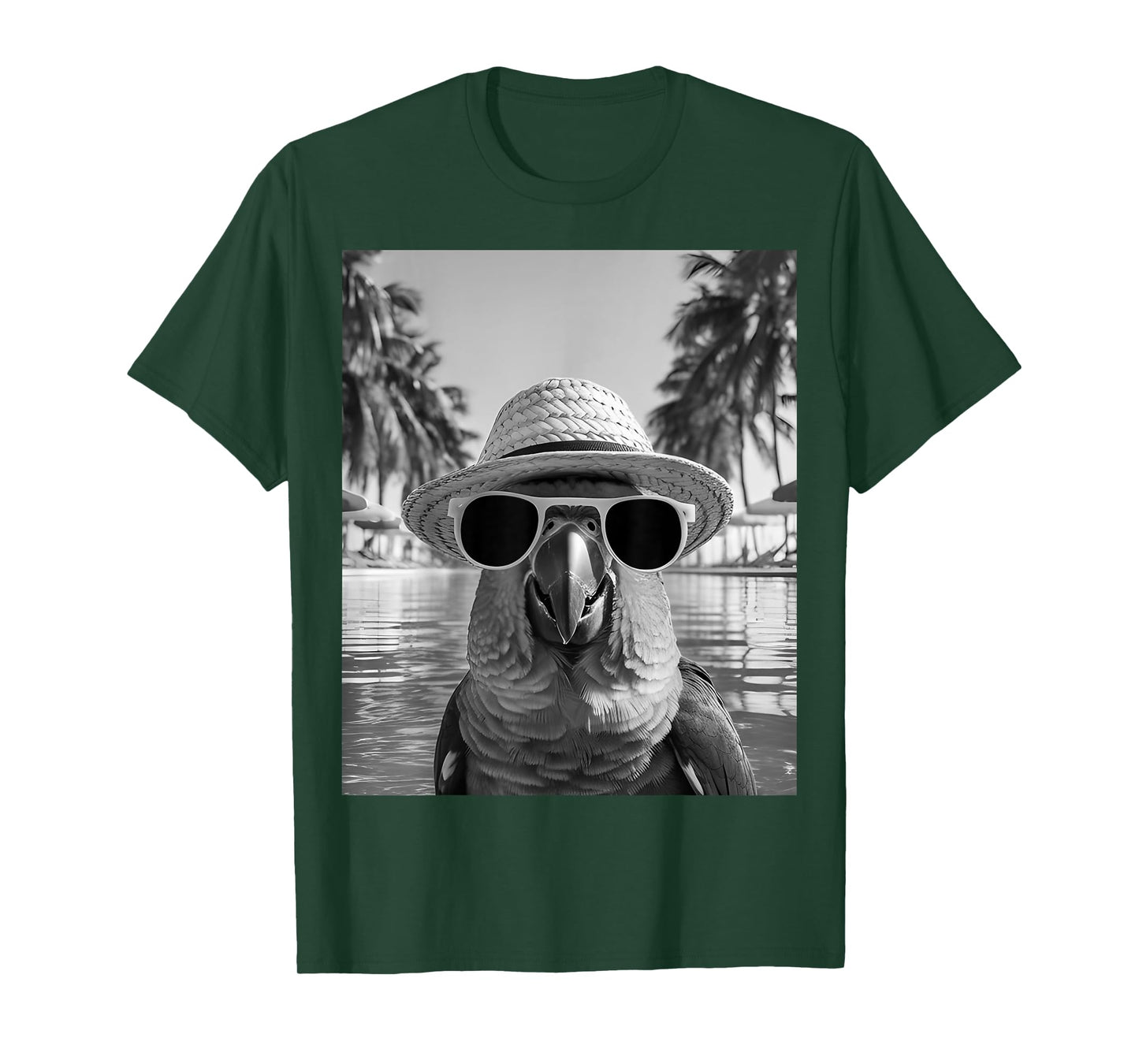 Funny Green Cheek Conure Bird Selfie Summer Vacation T-Shirt