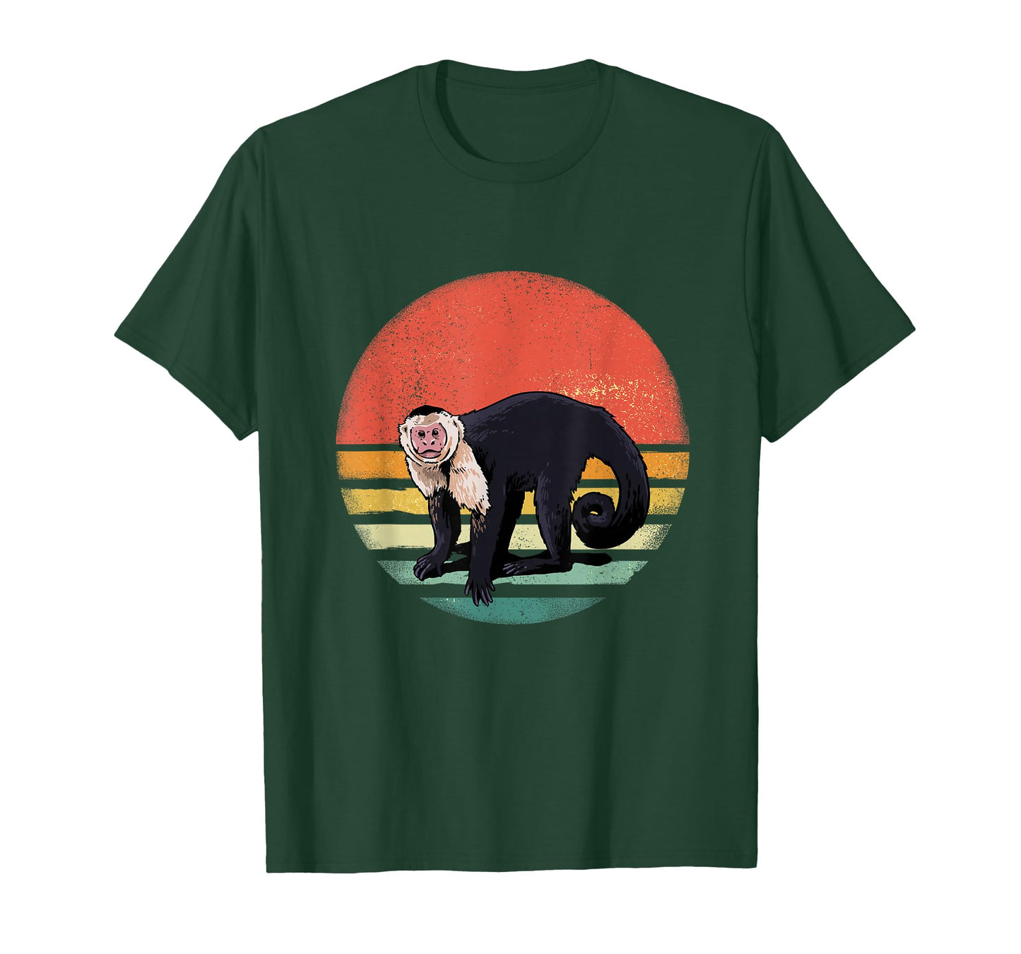 Retro Capuchin Monkey Primate Wildlife Zoology Wild Animal T-Shirt