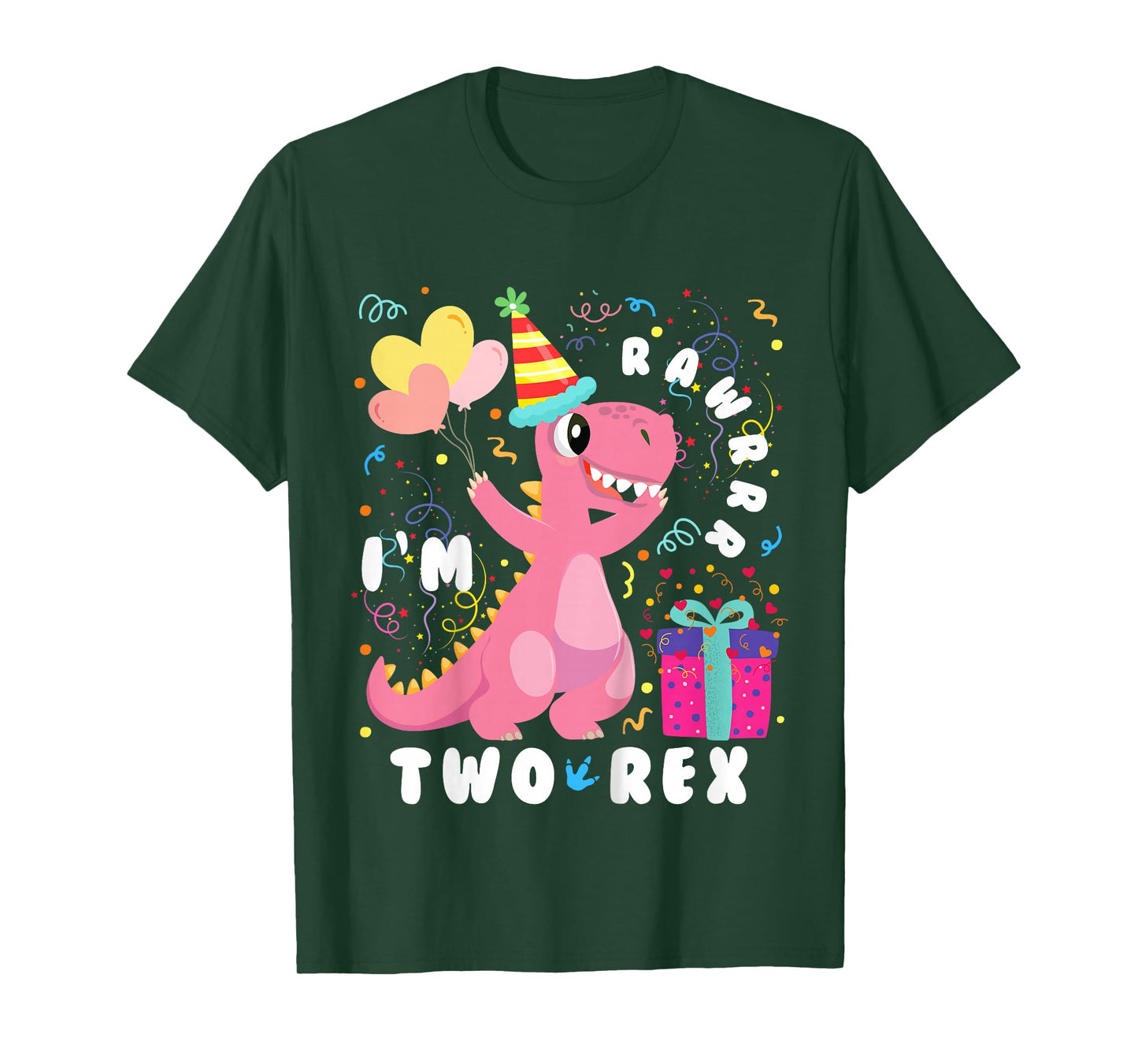 Girl 2nd Birthday Two Rex Second 2 Year Old Dinosaur match T-Shirt