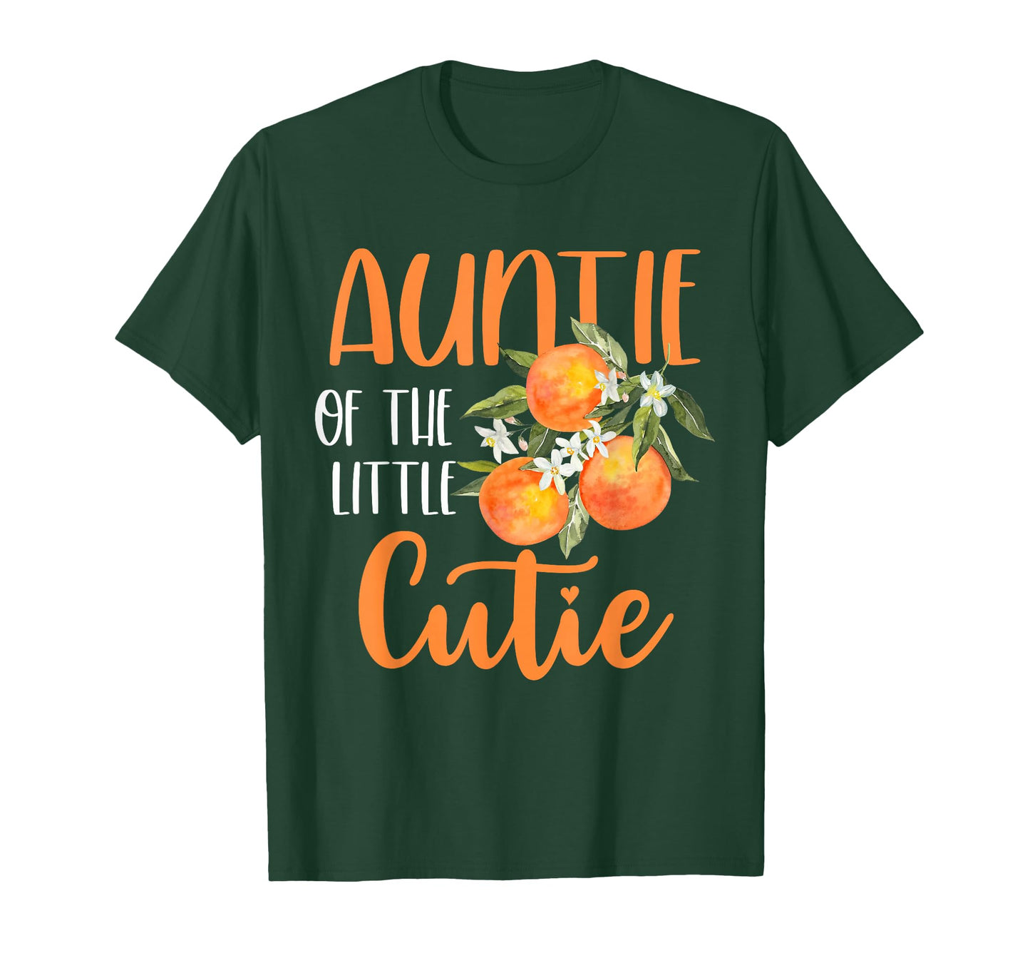 Auntie Little Cutie Baby Shower Orange 1st Birthday Party T-Shirt