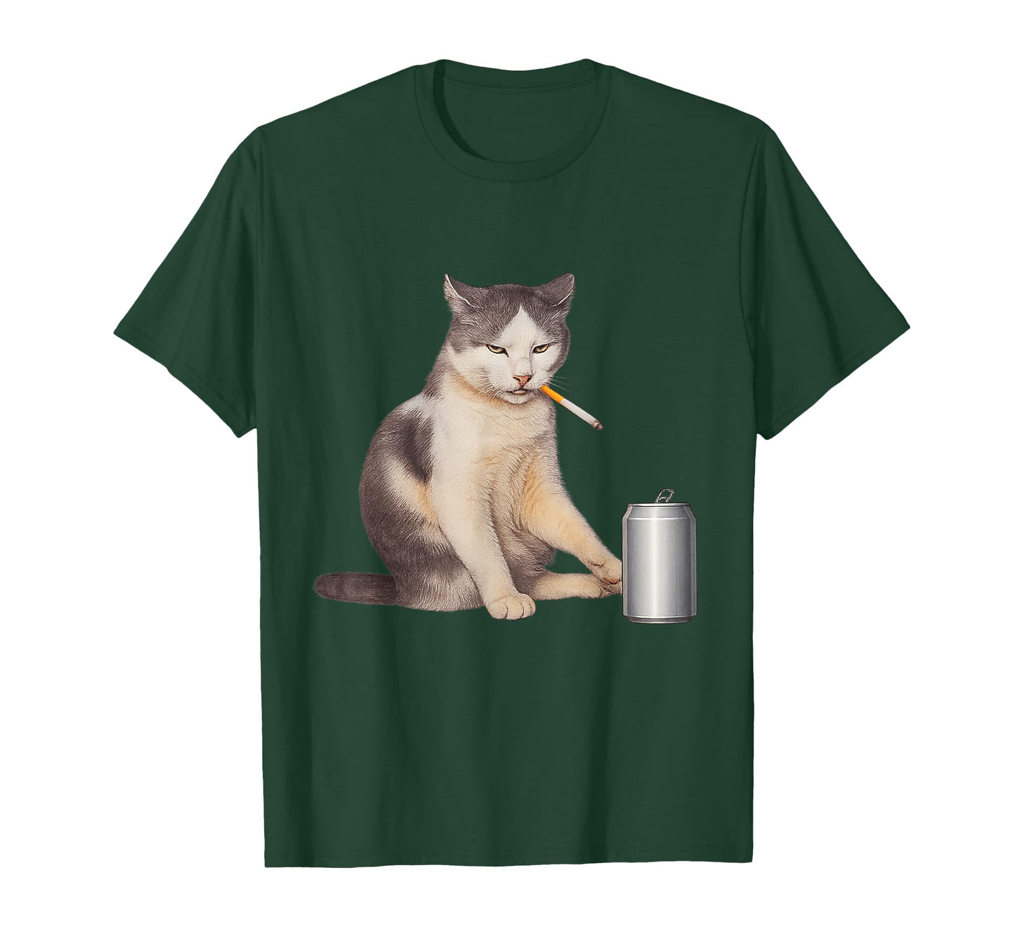 Funny Cigarette Kitten Smoking Cat Meme Stupid Brainrot T-Shirt