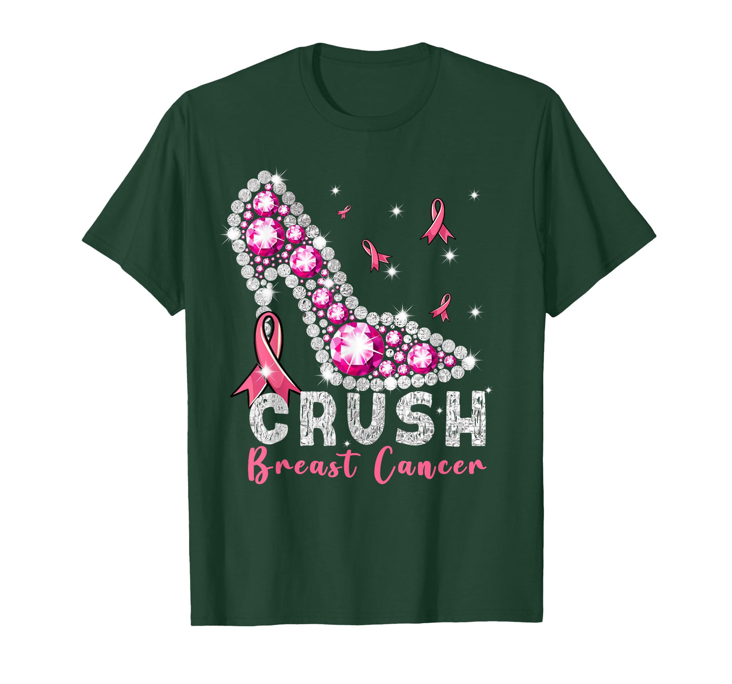 Crush Breast Cancer Awareness High Heels Pink Ribbon Cute T-Shirt