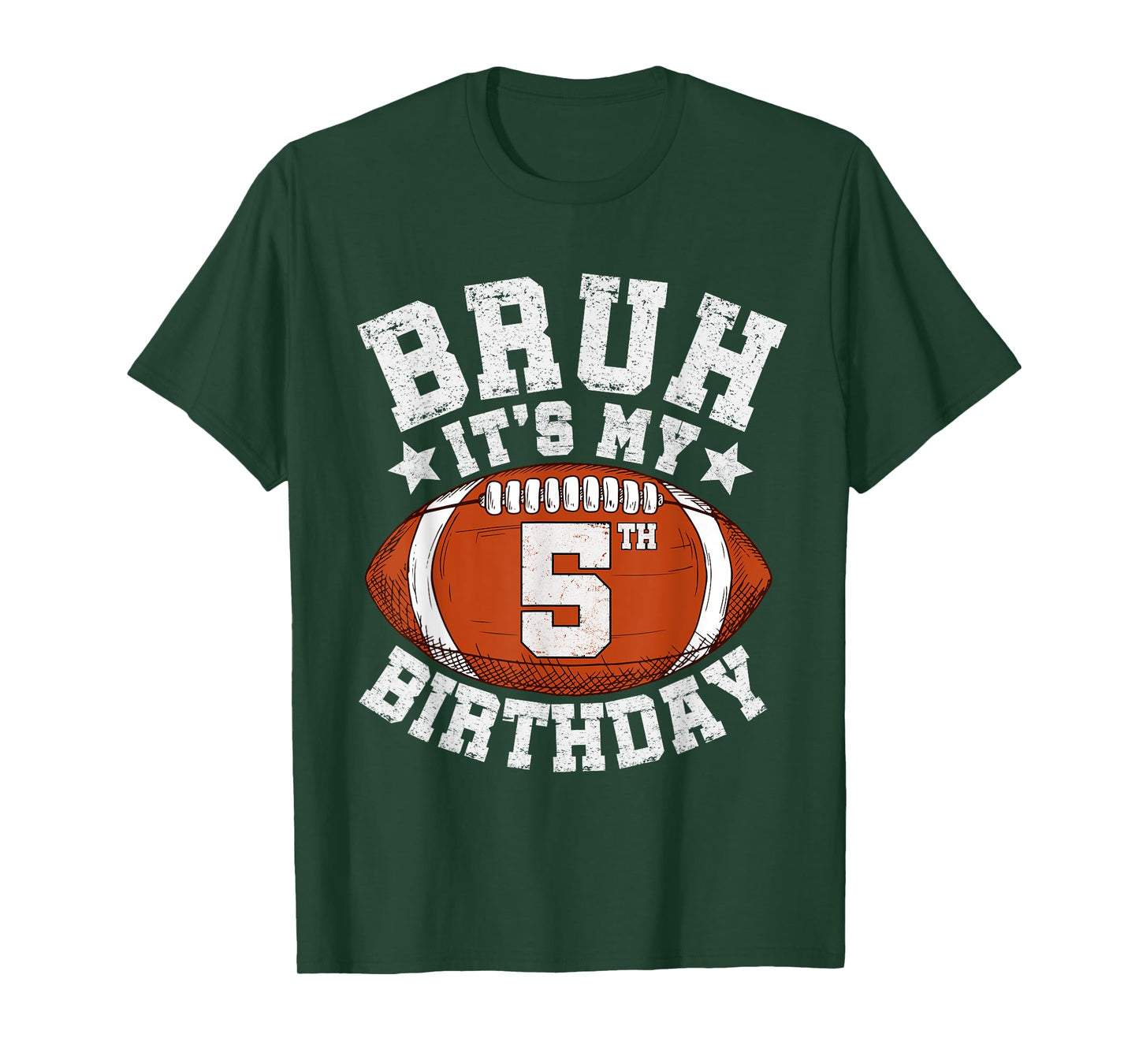 Bruh It’s My 5th Birthday Gifts 5 Year Old Football Player T-Shirt