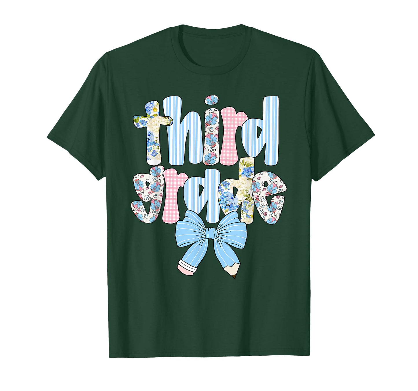 Third Grade Coquette Bow Pencil First Day Back To School T-Shirt
