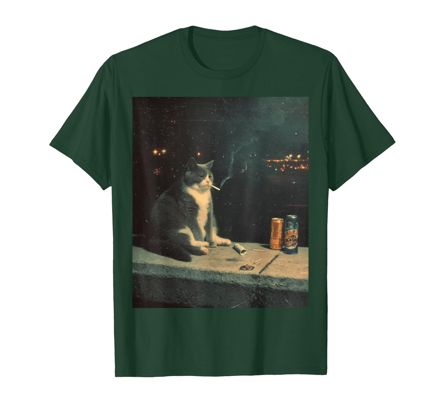 Cigarette Kitten Funny Smoking Cat Meme Stupid Brainrot T-Shirt