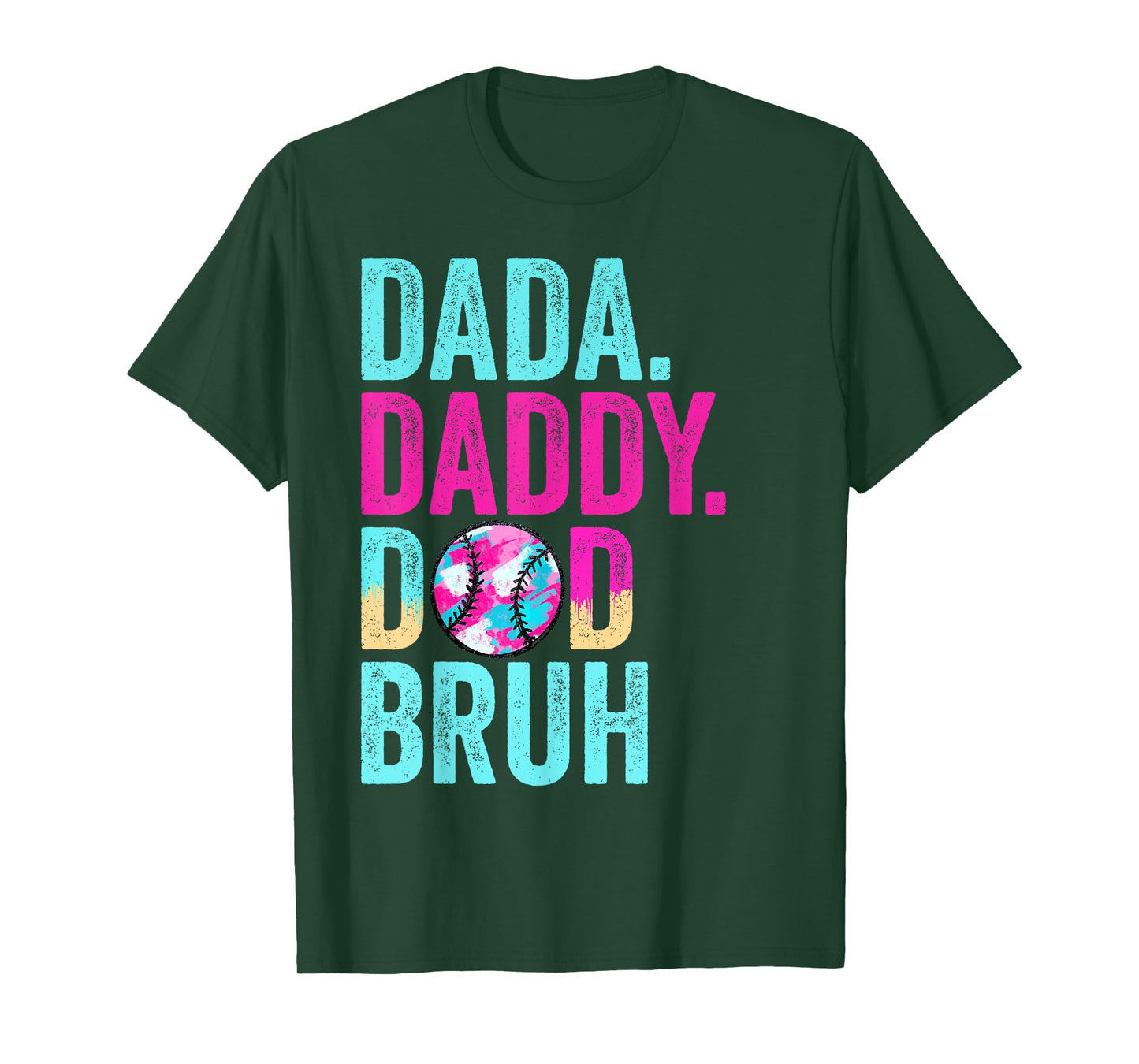 Dada Daddy Dad Bruh Baseball Drip Ice Cream Funny Dad Bruh T-Shirt