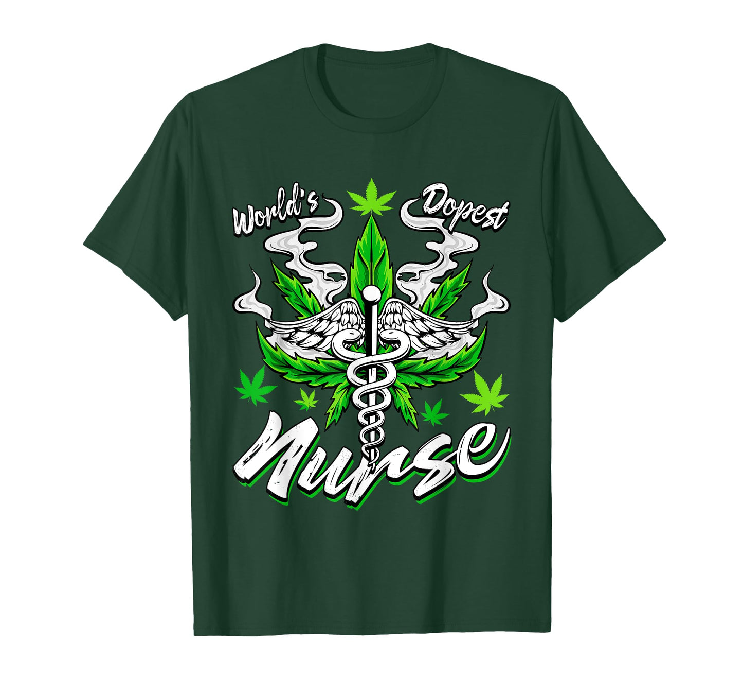 World's Dopest Nurse Weed Funny Cannabis Leaf Marijuana T-Shirt