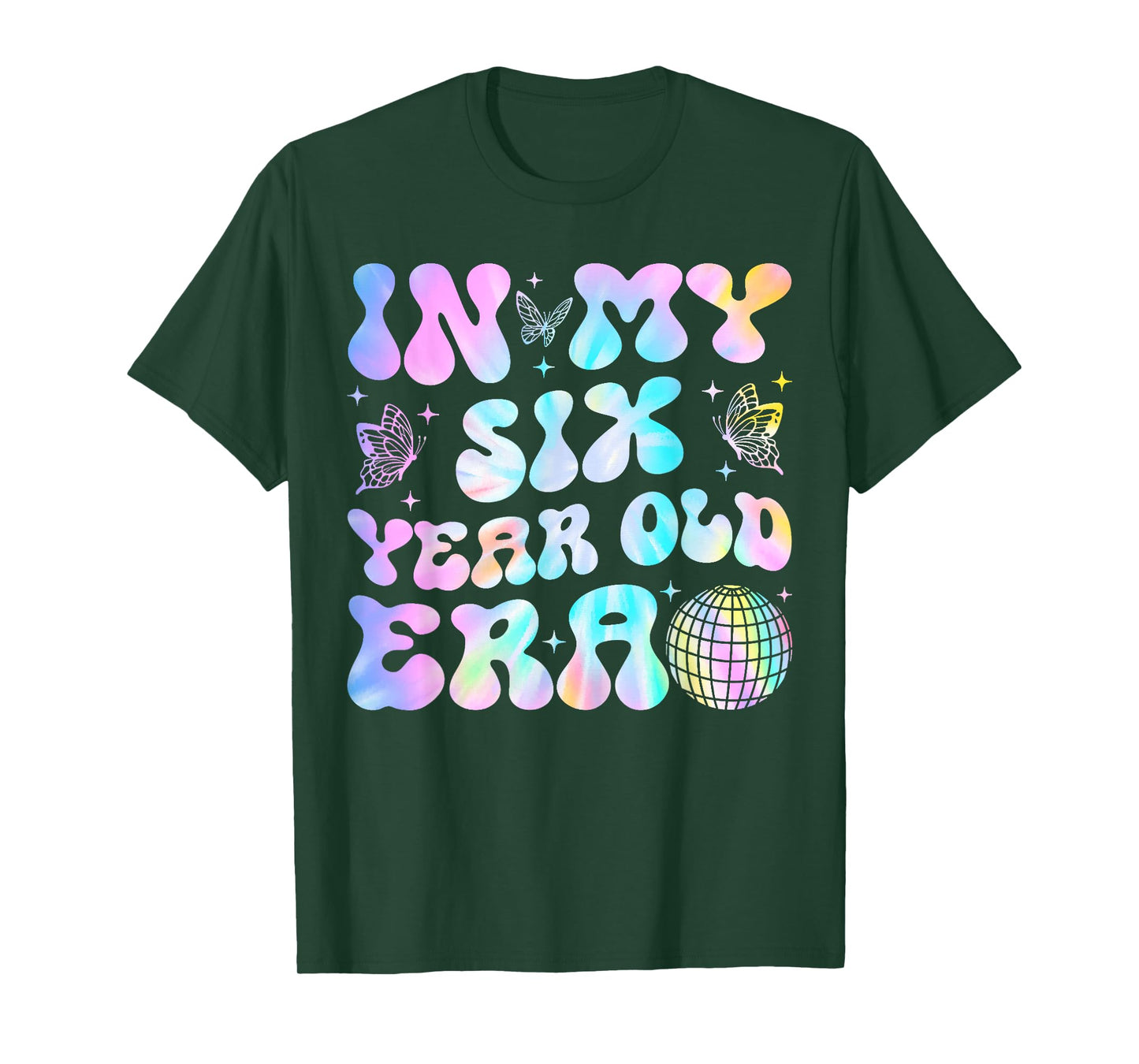 Groovy In My Six Year Old Era Girl 6th Birthday 6 Yrs Old T-Shirt