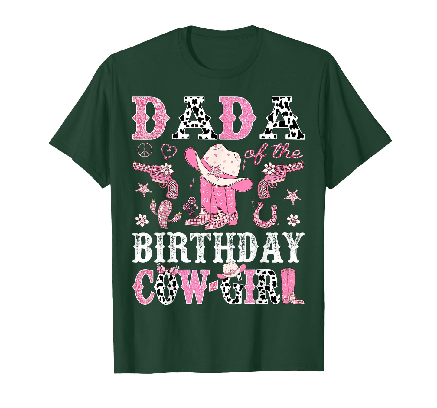 Dada Of The Birthday CowGirl Pink Disco Rodeo Western T-Shirt