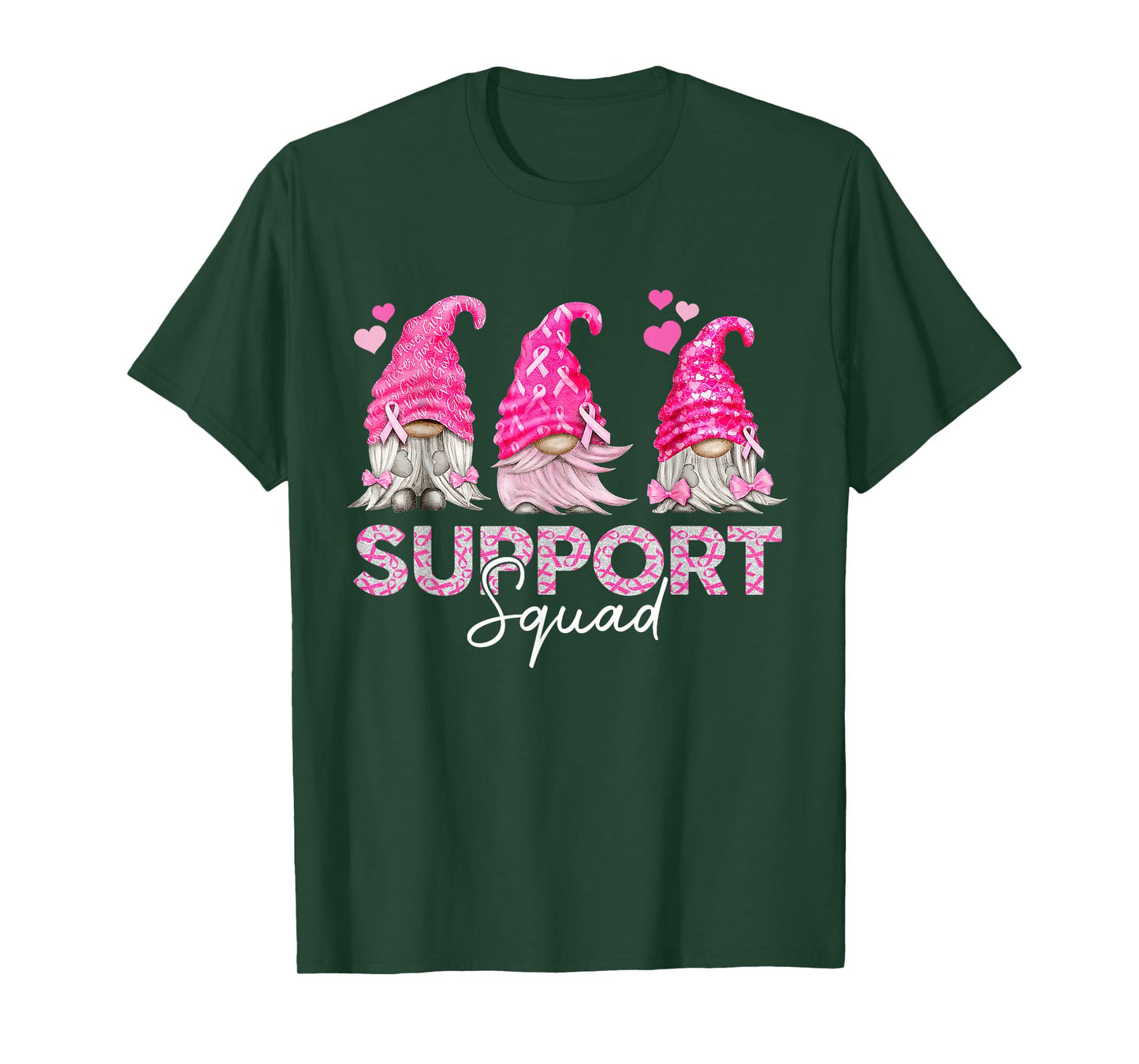 Funny Gnomies Support Squad Breast Cancer Awareness Month T-Shirt