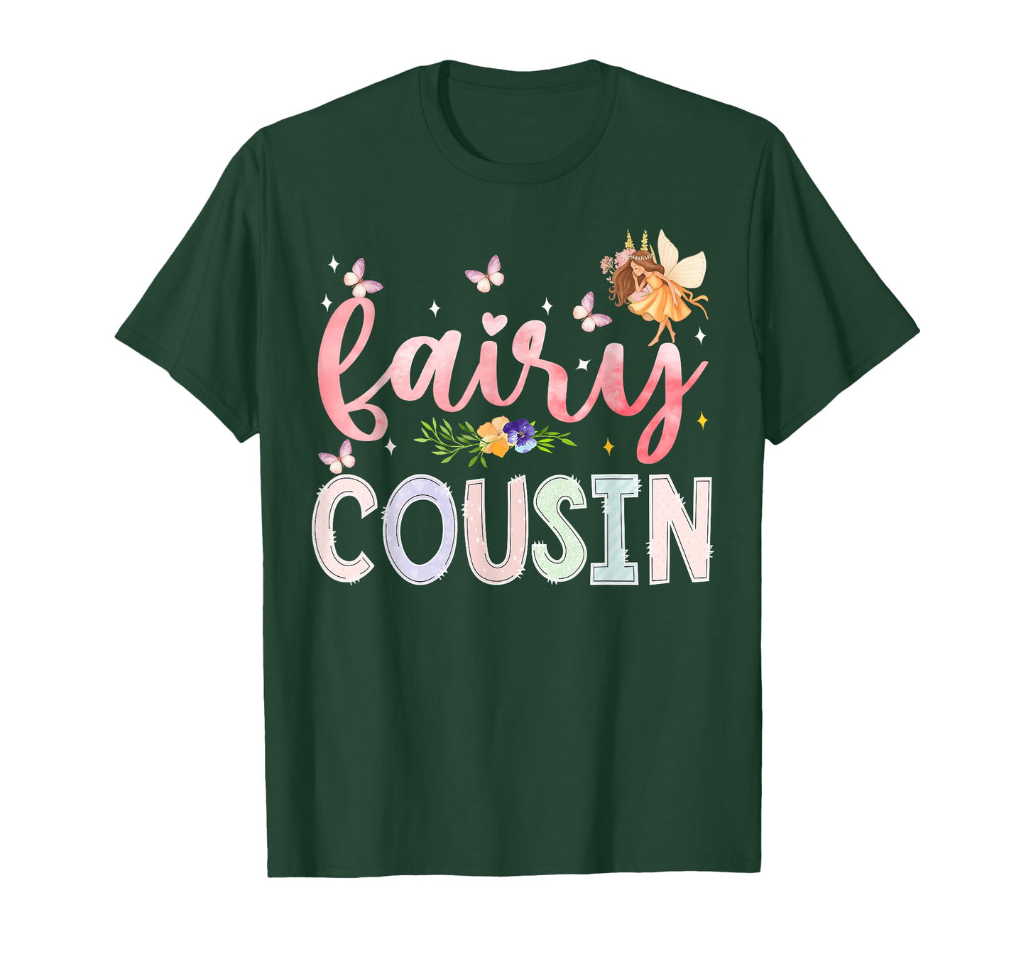 Fairy Cousin Magical Floral Birthday Girl Fairytale Family T-Shirt