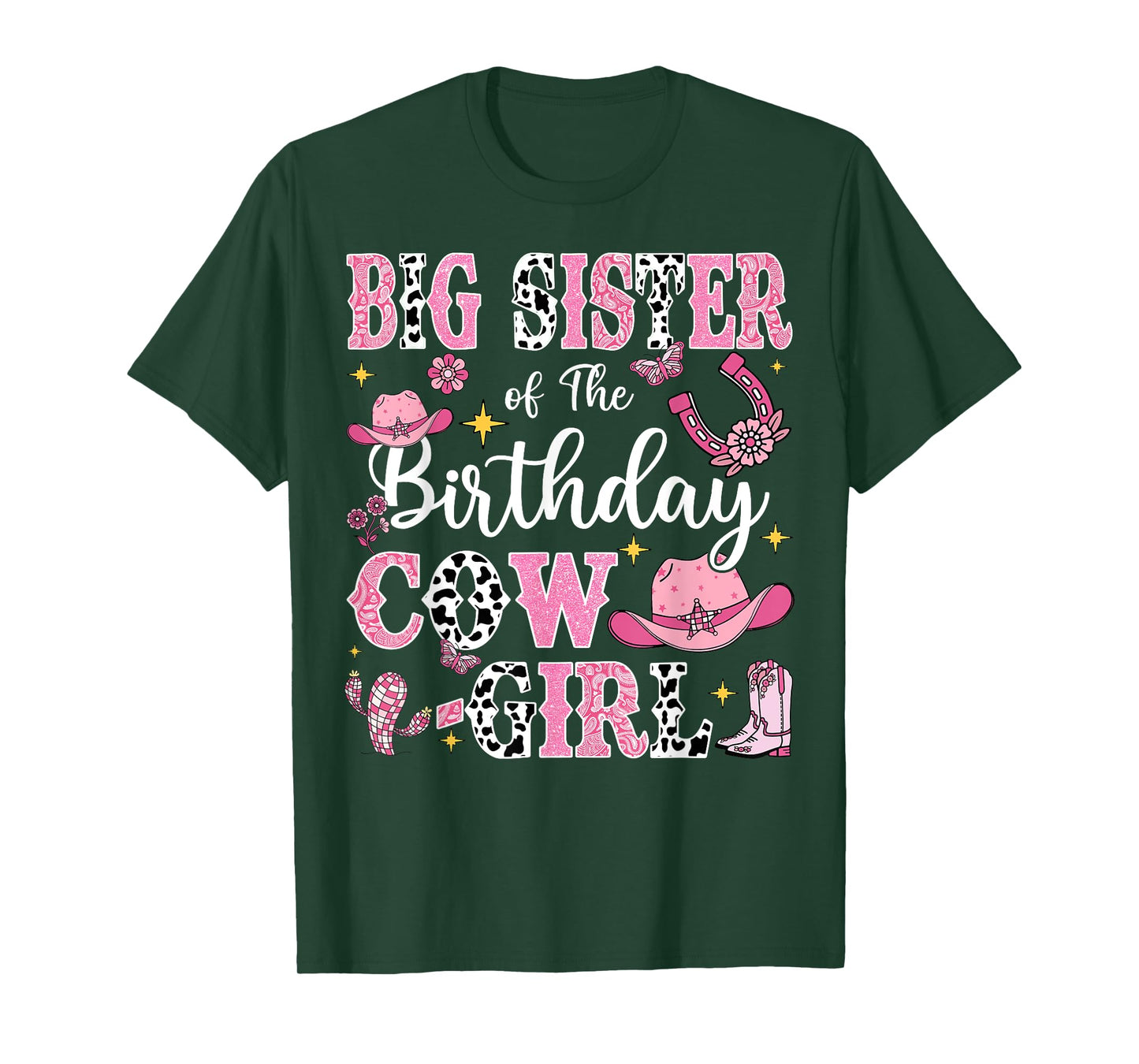 Big Sister Of The Birthday Cow-Girl Rodeo Cow Girl Birthday T-Shirt