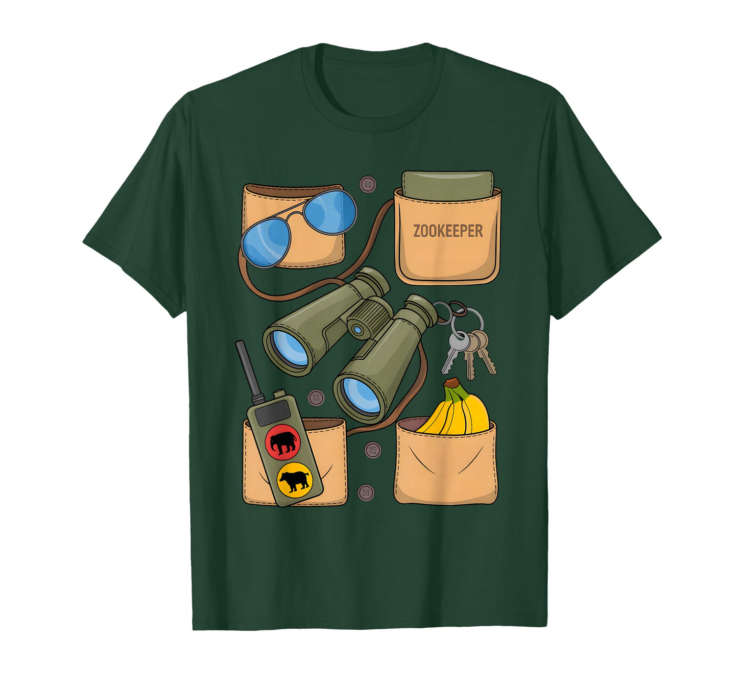 Zoo Keeper Costume Funny Halloween Boys Girls Zookeeper T-Shirt