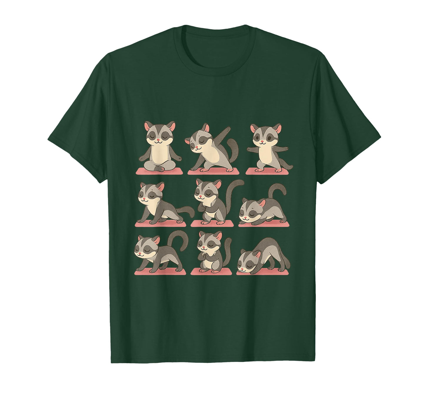 Sugar Glider Doing Yoga Vegan Kawaii Zen T-Shirt