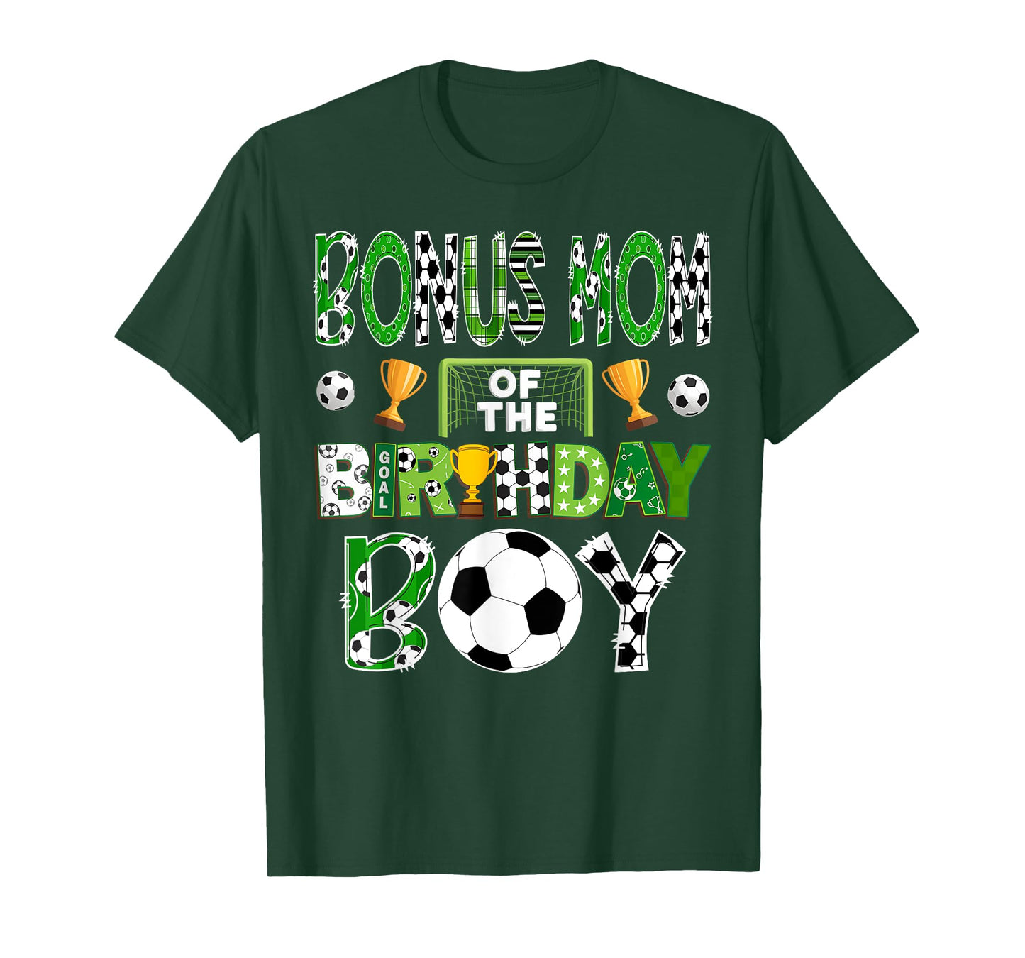 Bonus Mom Of The Birthday Boy Soccer Player Game Day T-Shirt