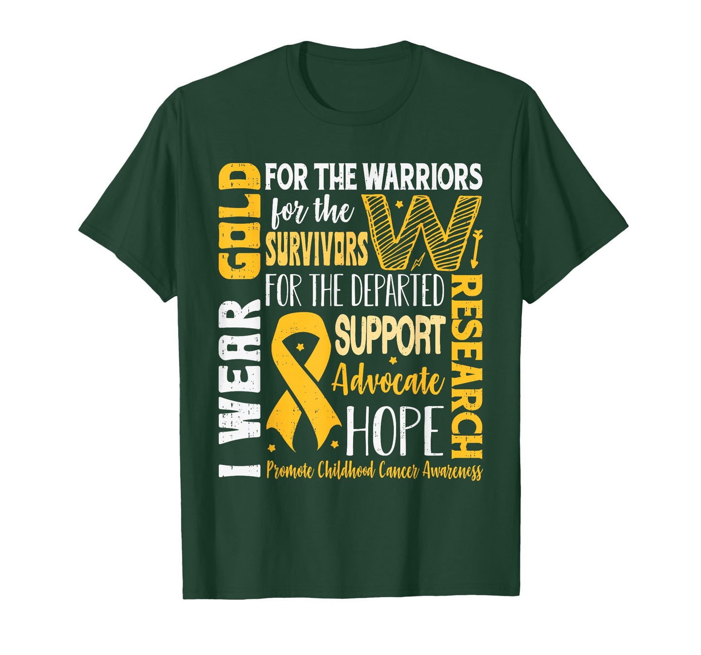 Childhood Cancer Awareness Warrior Gold Ribbon Support T-Shirt