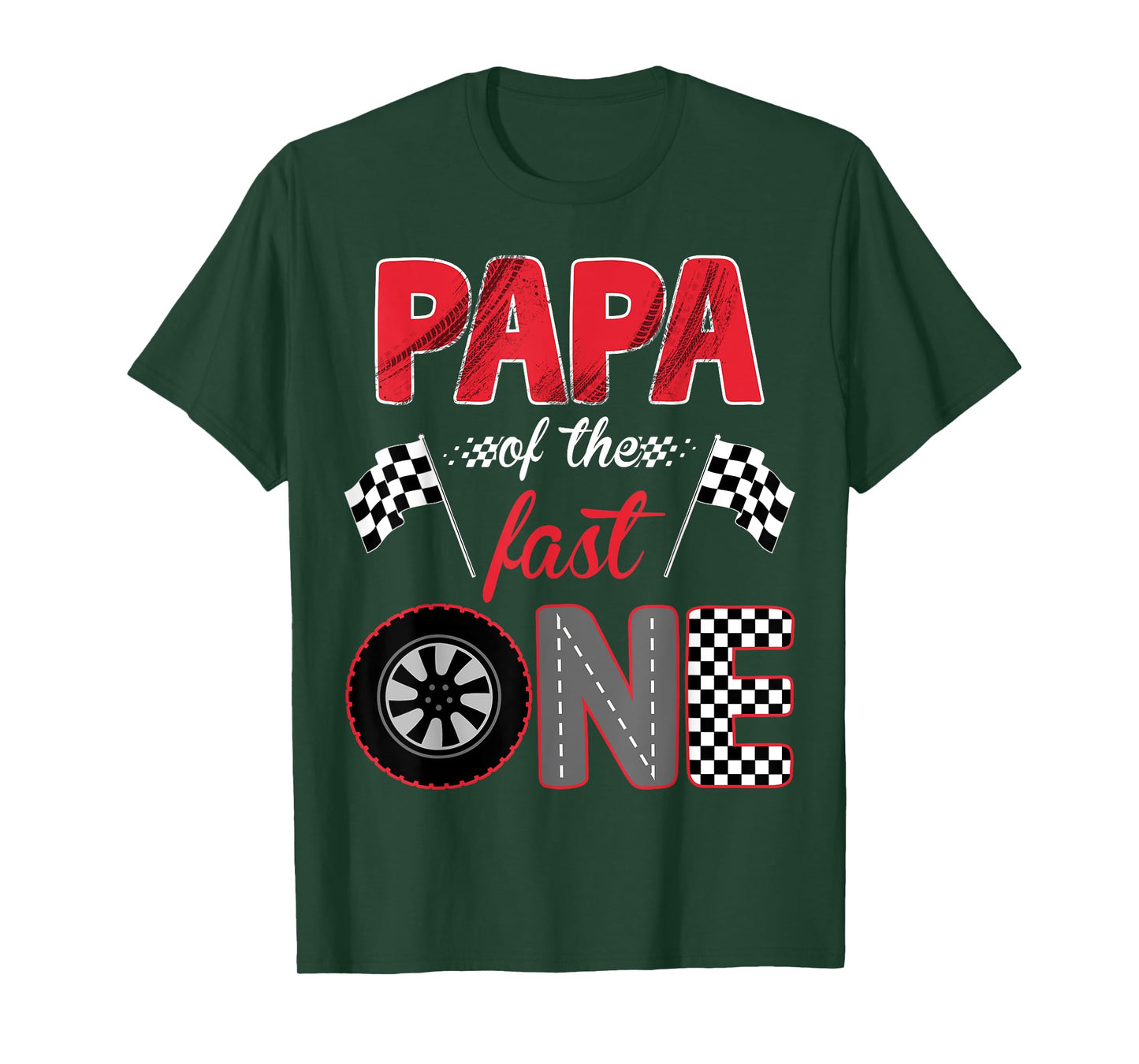 Papa Of The Fast One Birthday 1st Race Car Family T-Shirt