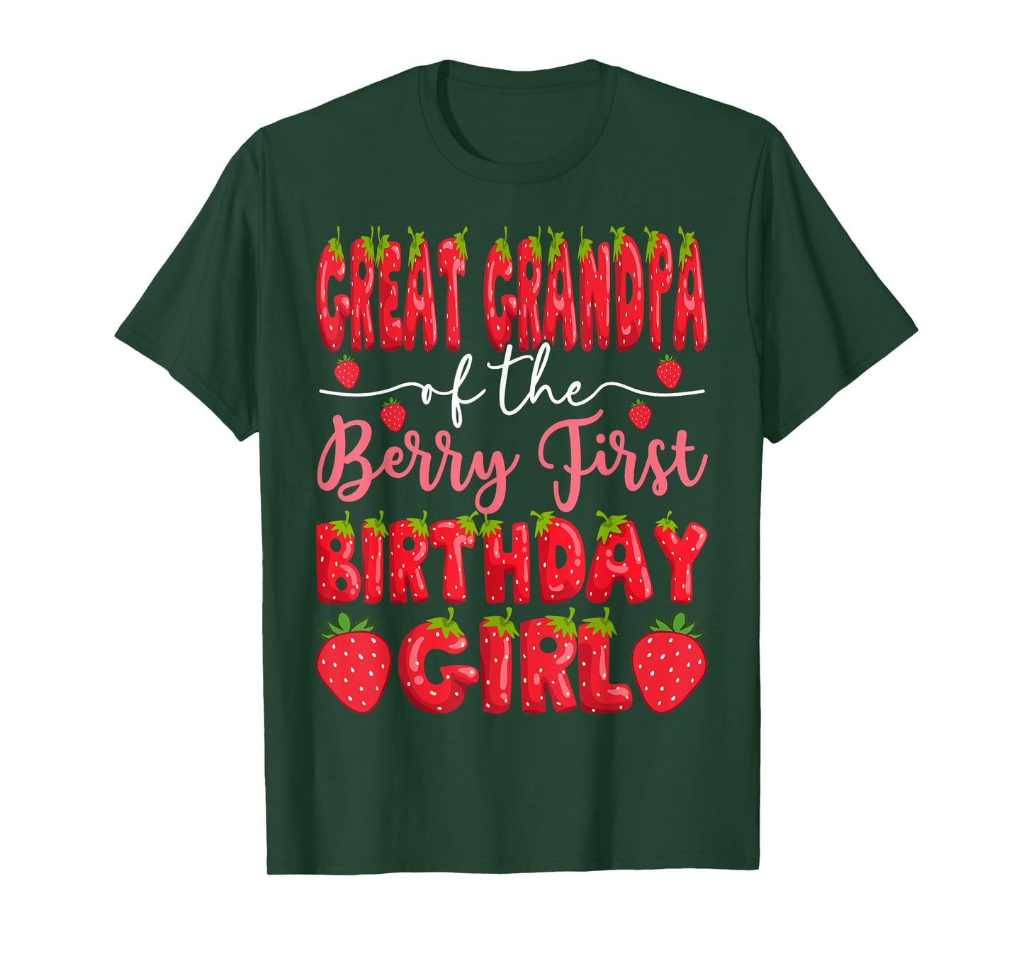 Great Grandpa Of The Berry First Birthday Girl Strawberry T-Shirt