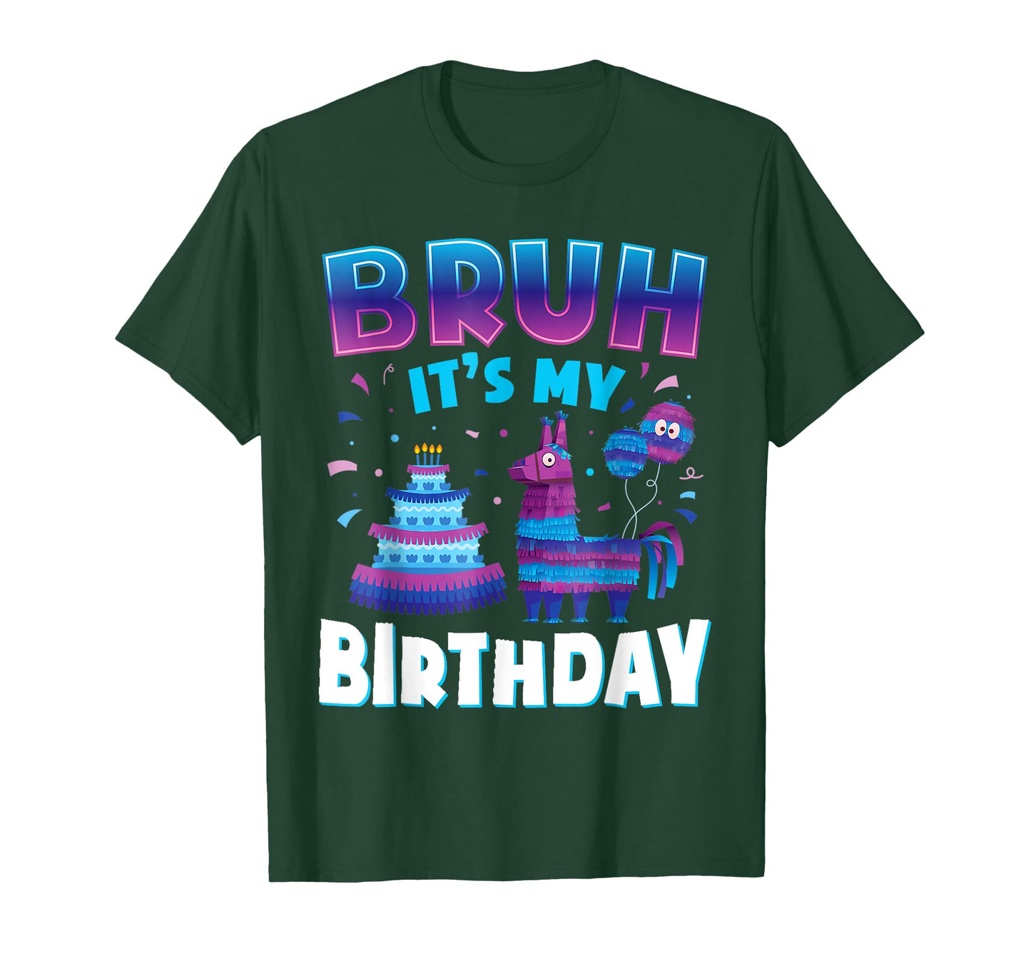 Bruh Its My Birthday Llama Pinata Boy Girl Family Party Bday T-Shirt