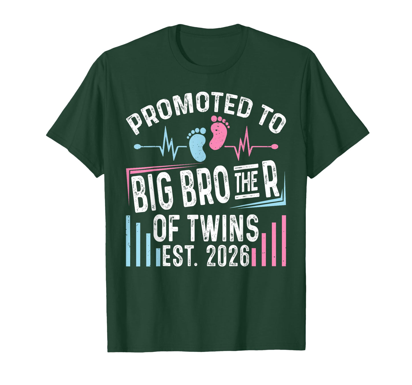 Promoted to Big Brother of Twins Est 2026 Baby Shower T-Shirt