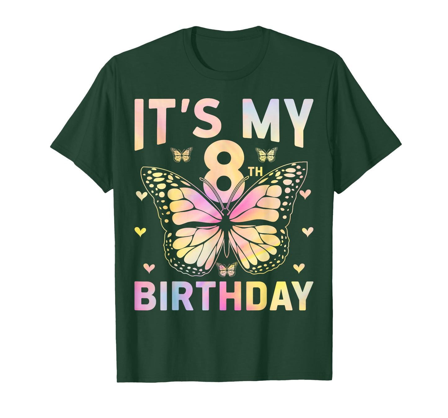 It's My 8 Birthday Butterfly Eight Years Old 8th Birthday T-Shirt