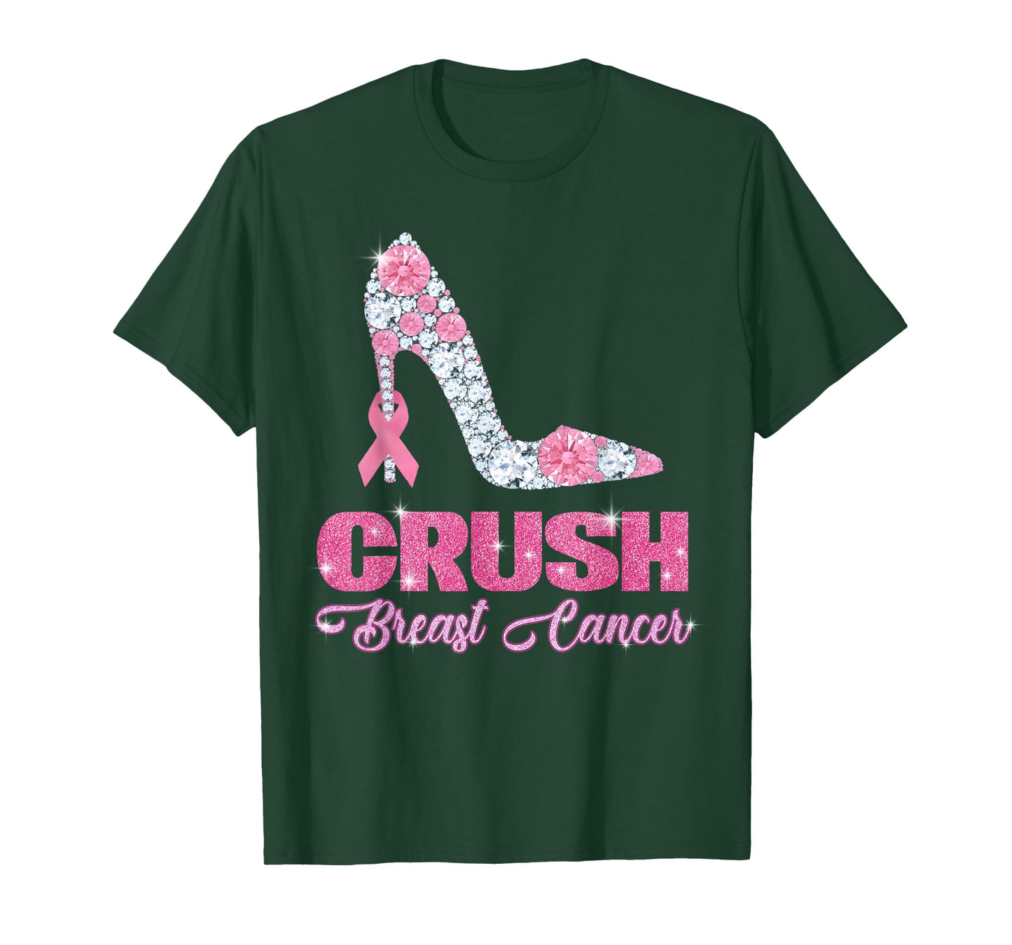 Crush Breast Cancer Bling Pink Ribbon Awareness October Gift T-Shirt