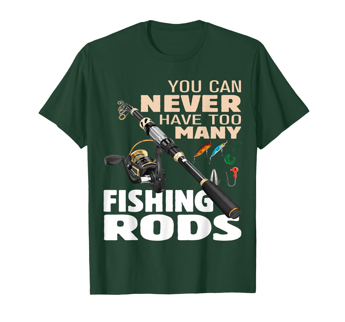 Funny Fisherman Fishing Rods Design Fishing Lovers Outfit T-Shirt