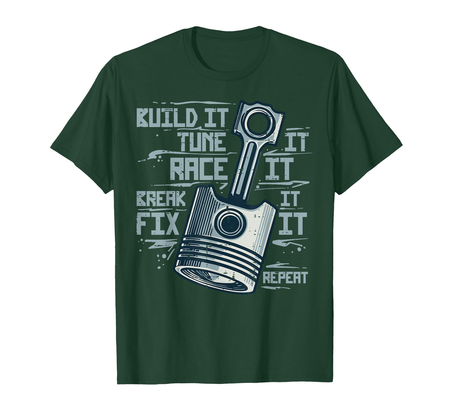 Piston Build Tune Race Car Auto Mechanic Men Women Kid Teens T-Shirt