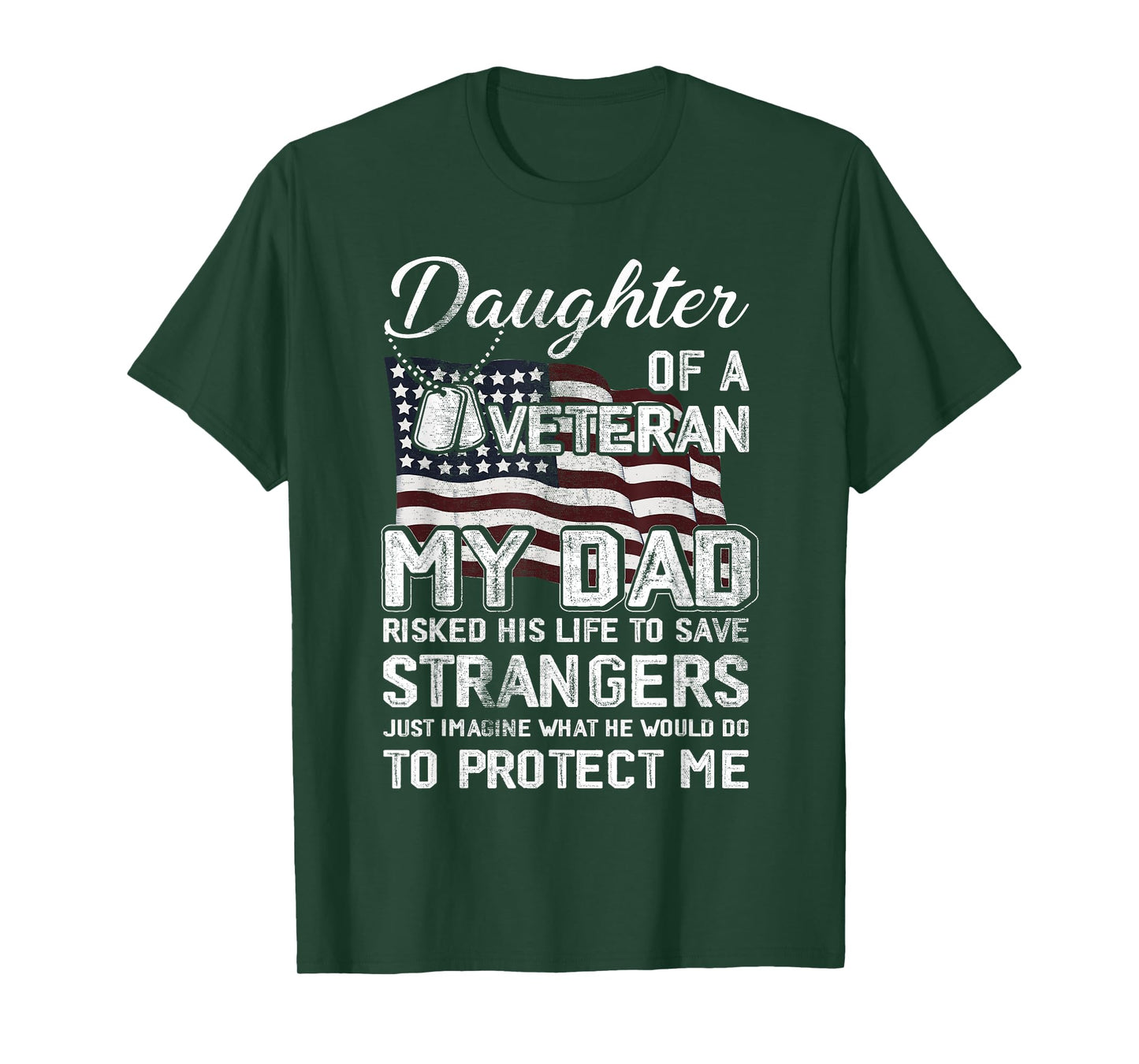 Daughter Of A Veteran US Army Veteran Flag Daughter T-Shirt