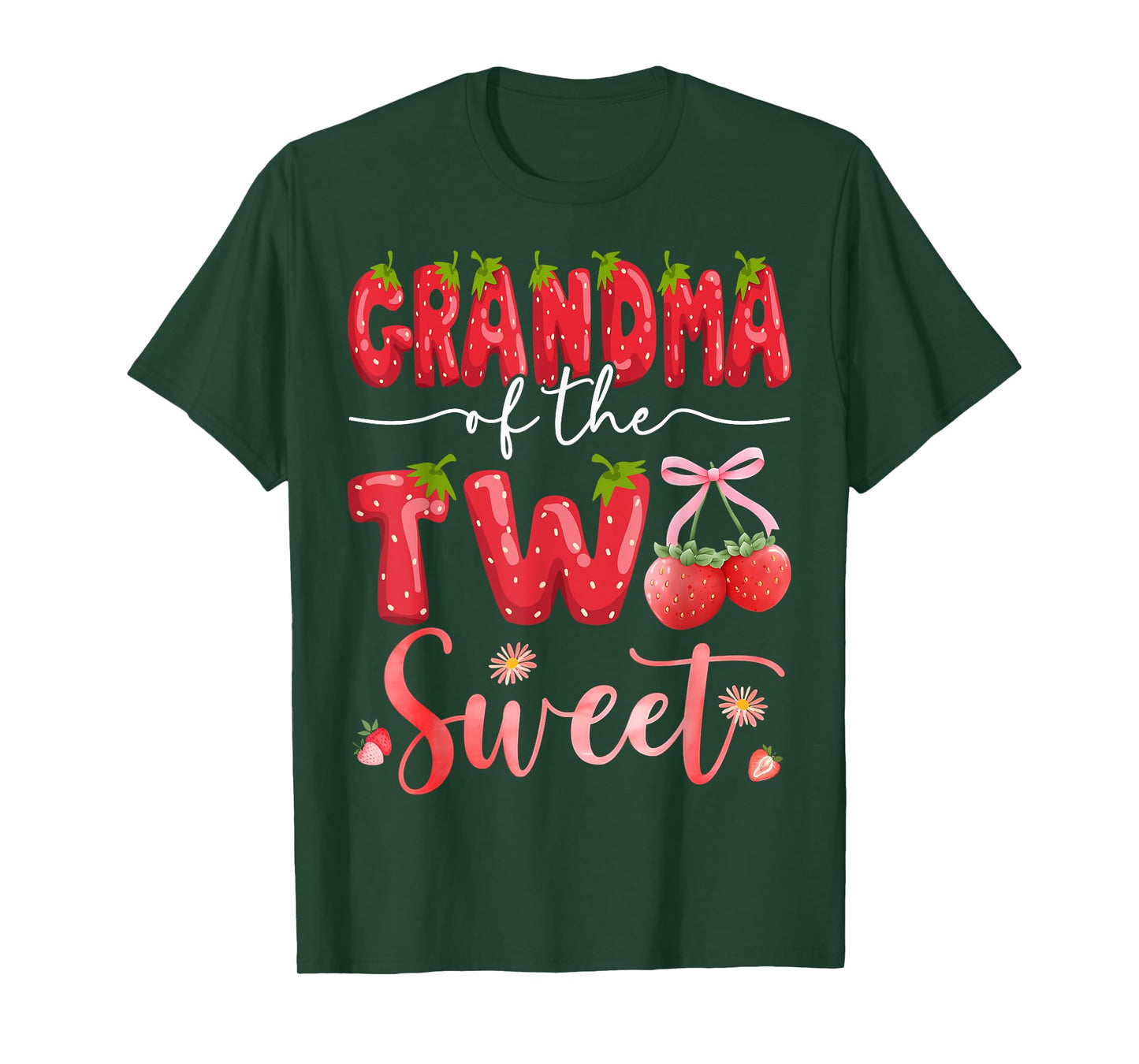 Grandma Of The Two Sweet 2Nd Birthday Girl Strawberry T-Shirt