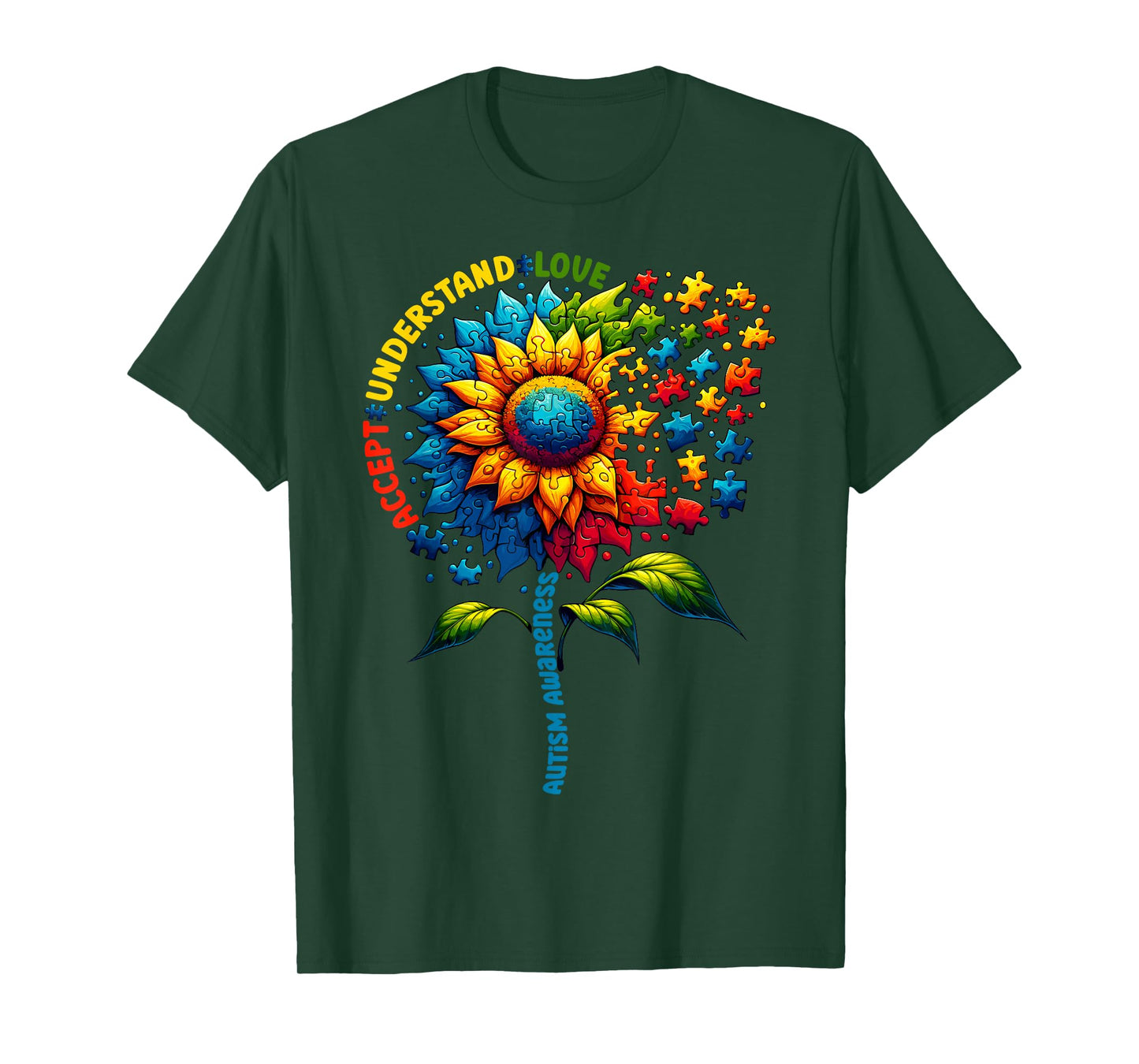 Autism Awareness Sunflower Men Women kids Autism Sunflower T-Shirt