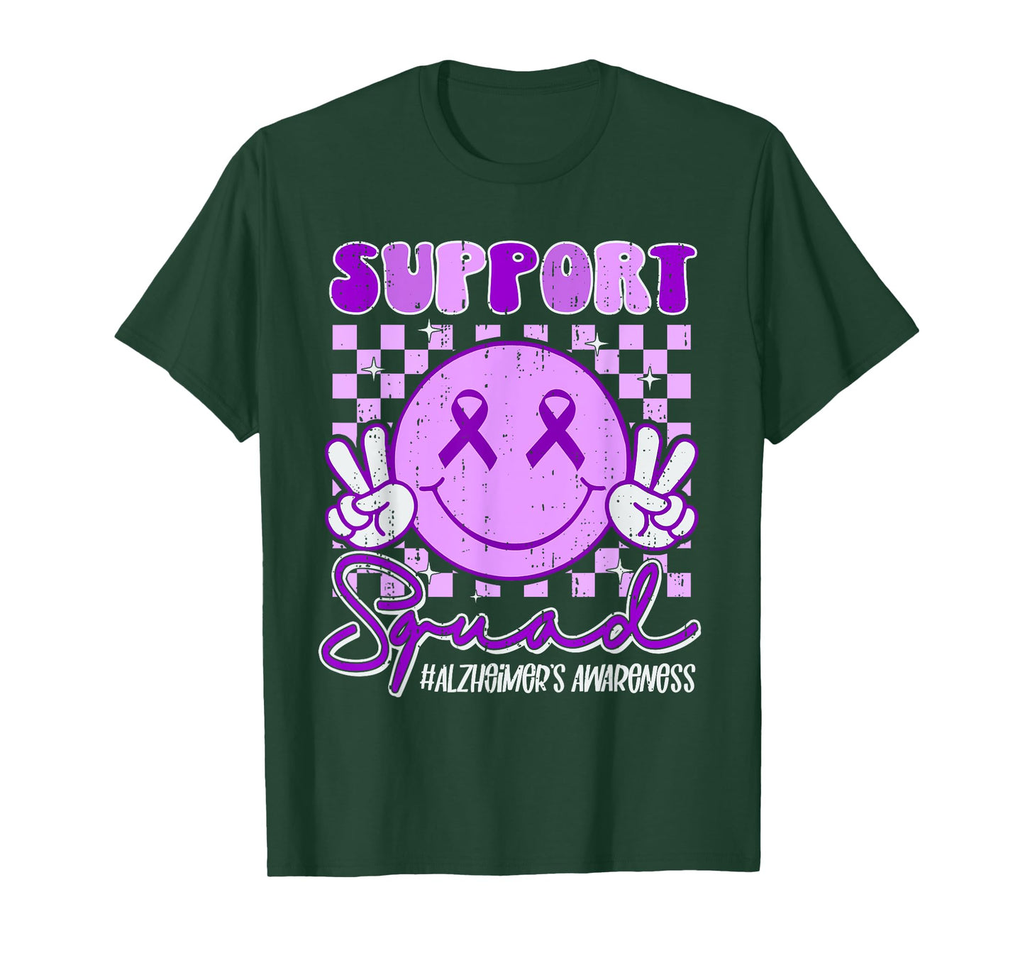 Support Squad Alzheimer's Awareness Ribbon Purple Dementia T-Shirt