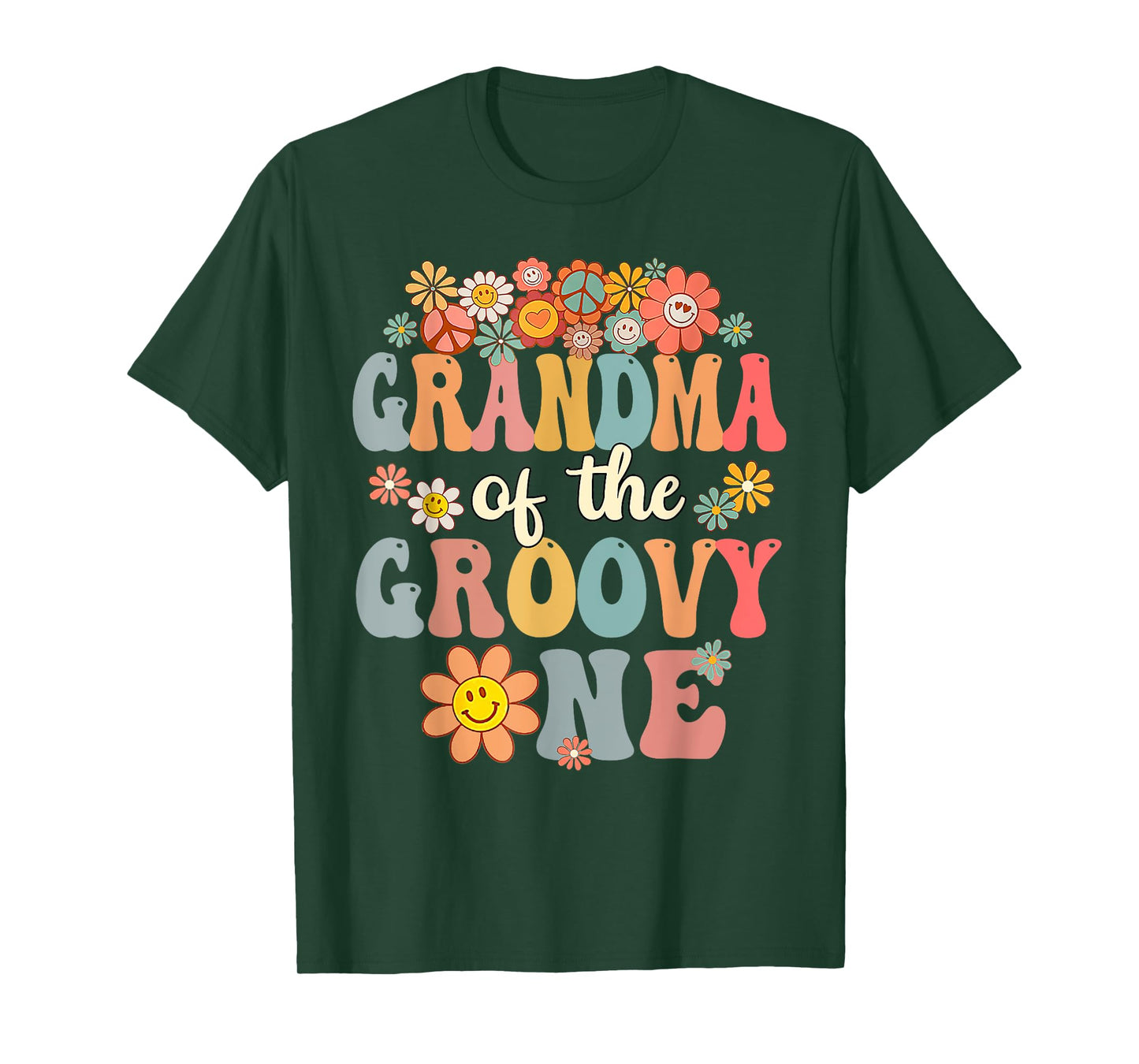 Retro Grandma of Groovy One Matching Family 1st Birthday T-Shirt