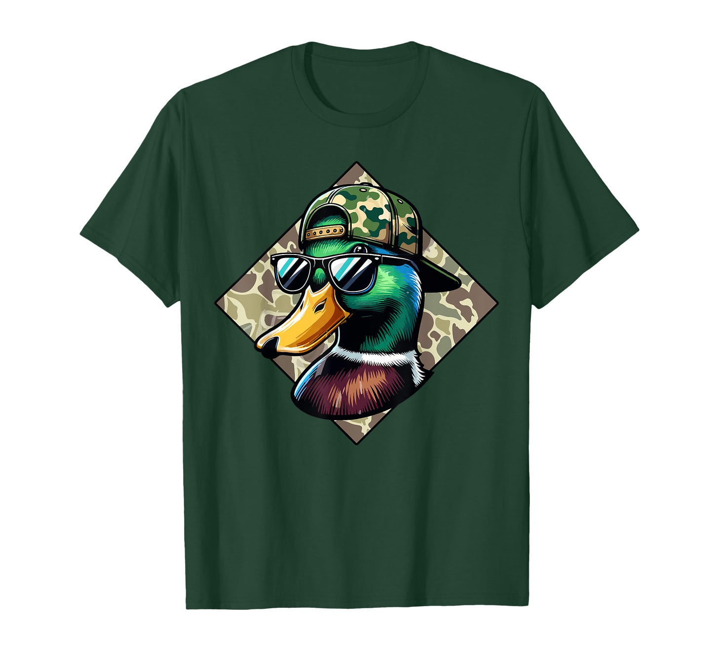 Camo Patriotic Mallard Duck Camouflage Flying Duck Hunting T-Shirt
