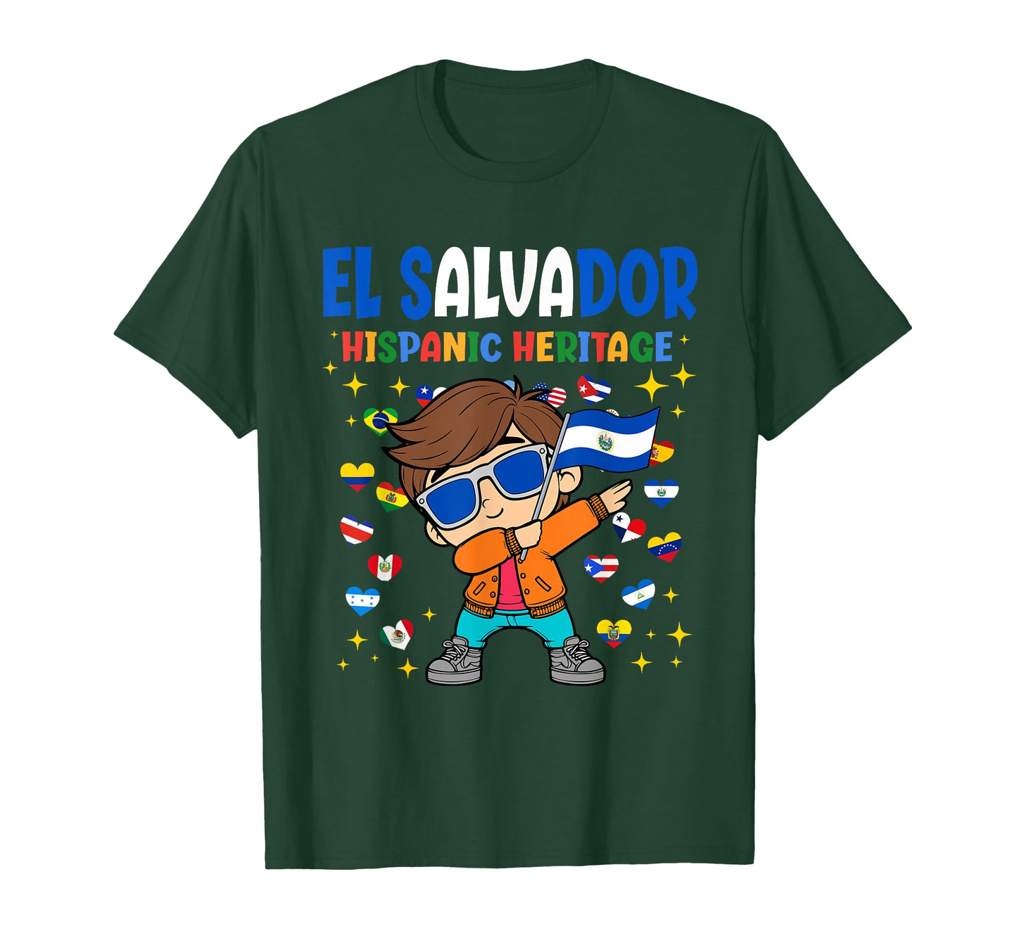 Hispanic Heritage Salvadoran Flag Proud El Salvador Boy Kids T-Shirt
