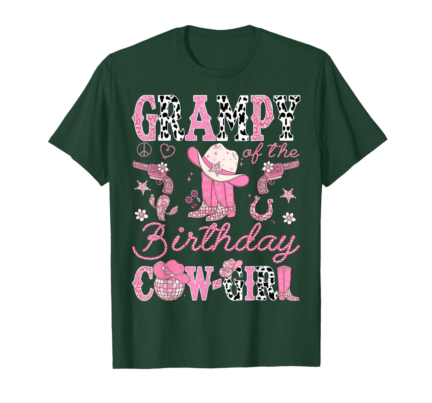 Grampy Of The Birthday Cow-Girl Pink Rodeo Western T-Shirt