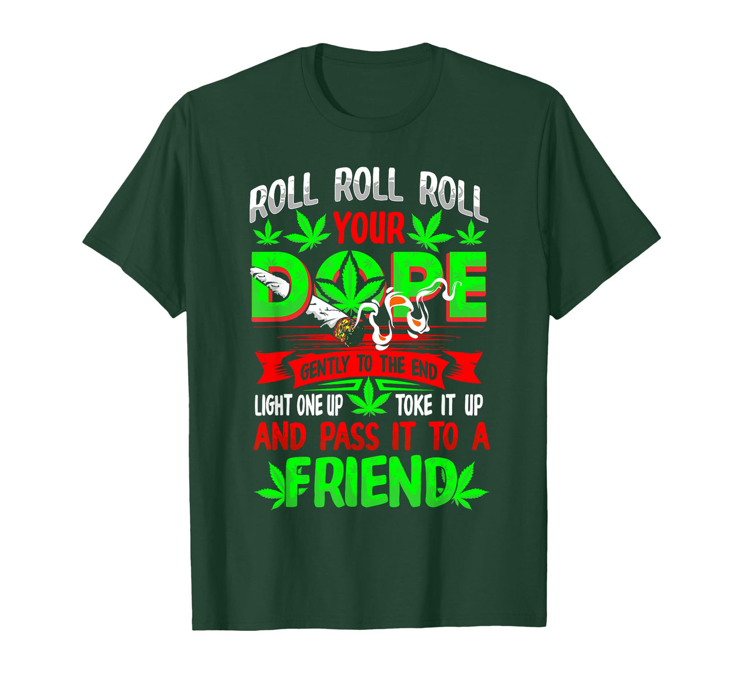 Funny Weed Pot Lover Roll Joint Friend Smoking Marijuana Short Sleeve T-Shirt