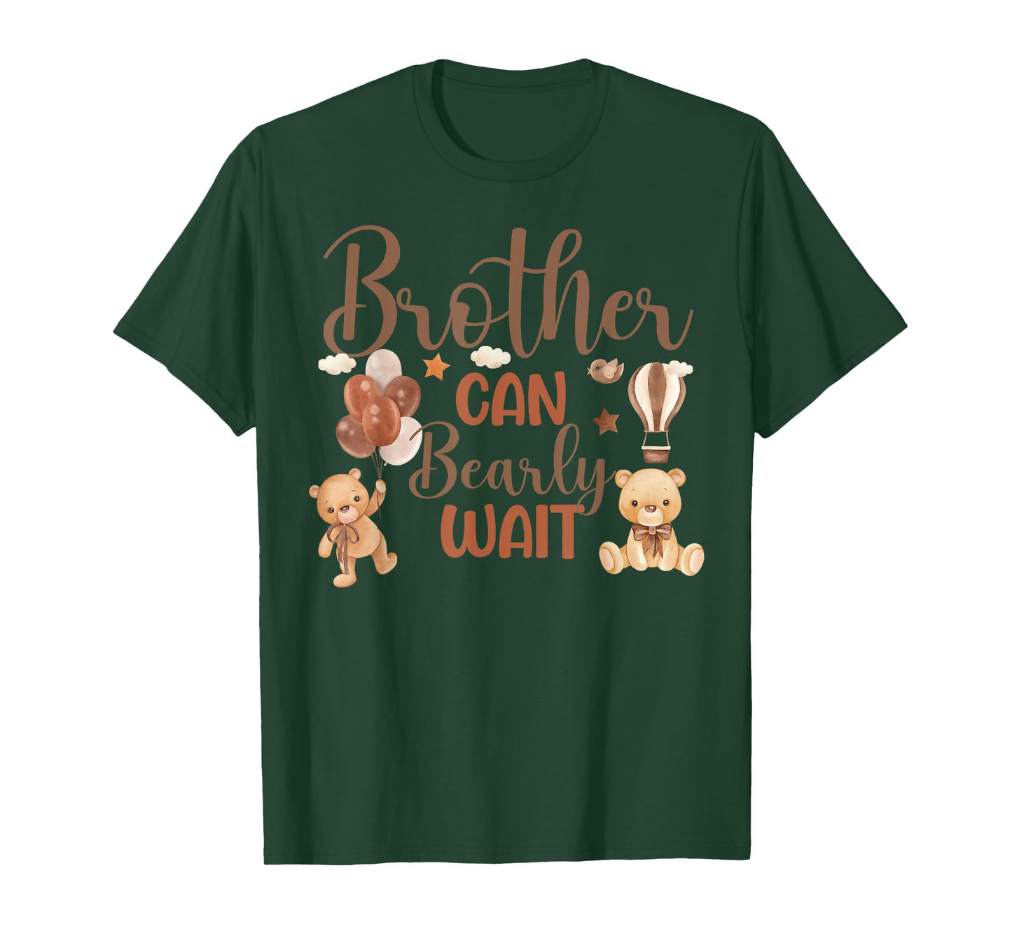 Brother Can Bearly Wait Bear Gender Neutral Boy Baby Shower T-Shirt