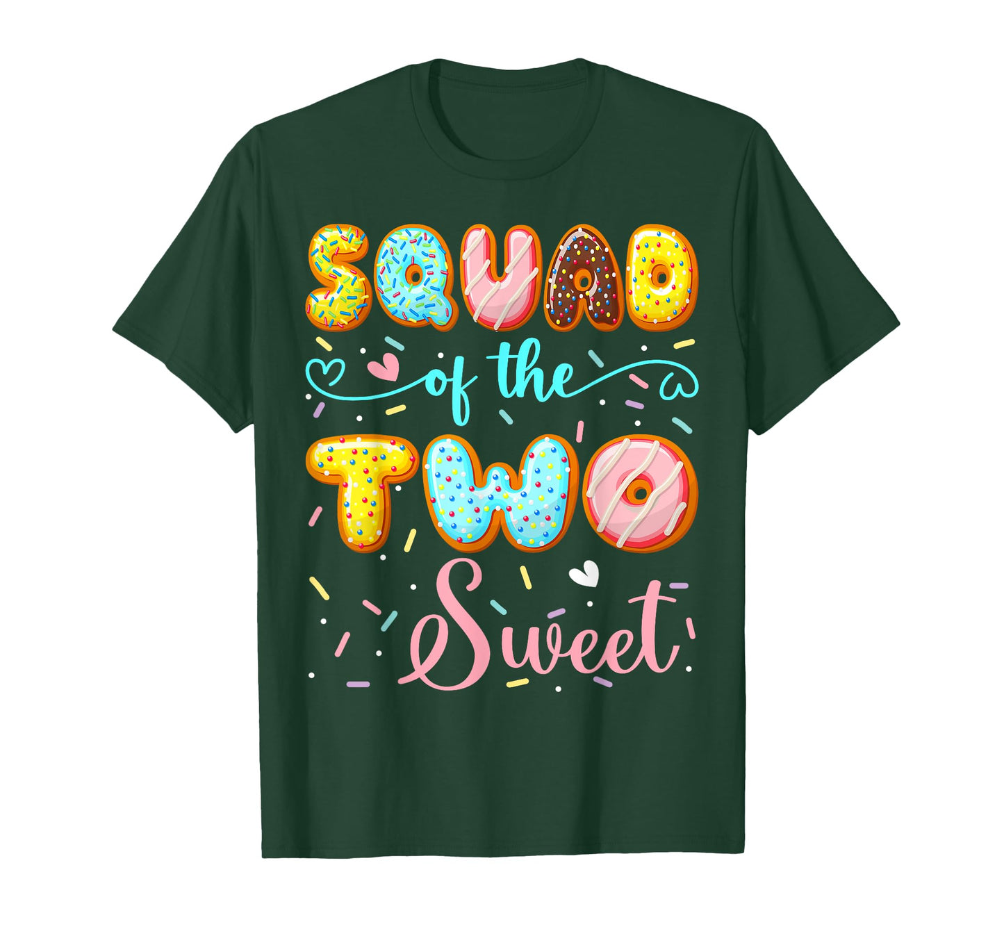 Squad Of The Two Sweet 2Nd Birthday Girl Donut Party T-Shirt