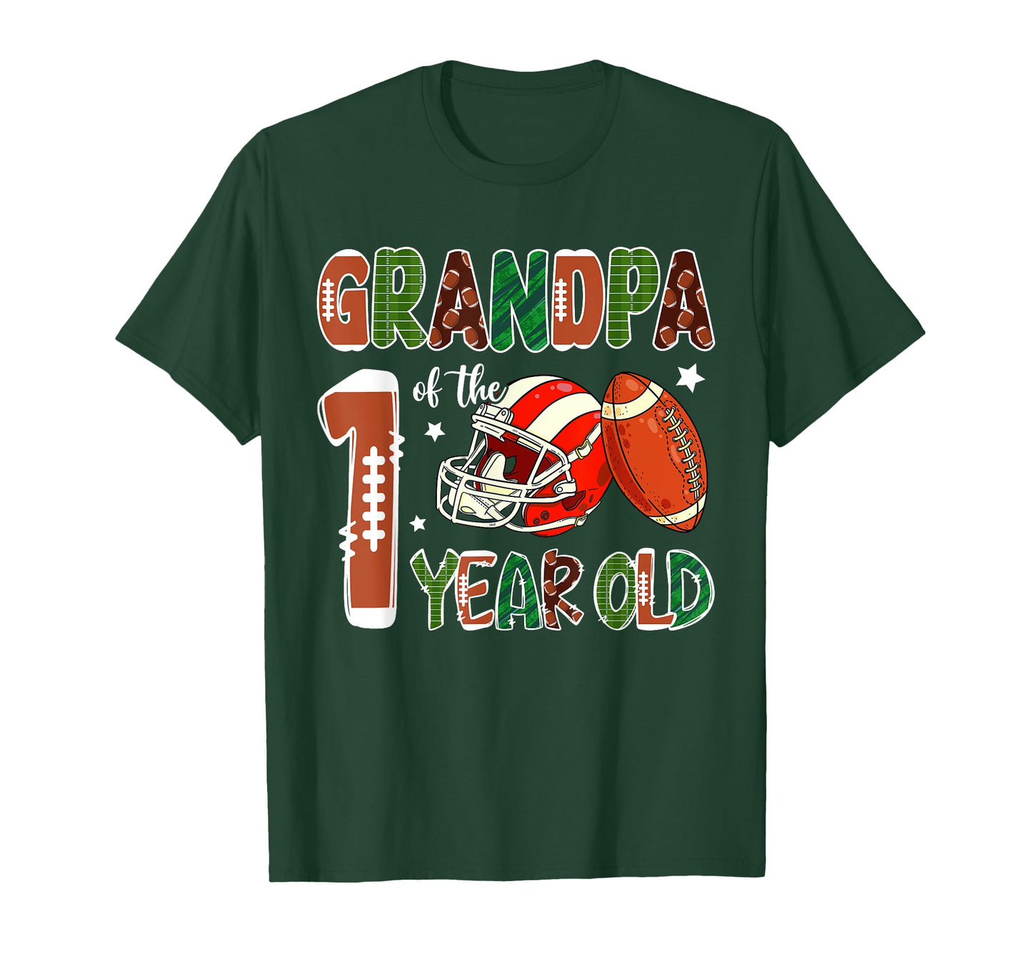 Grandpa Of The 1 Year Old Football Themed 1st Birthday Party T-Shirt