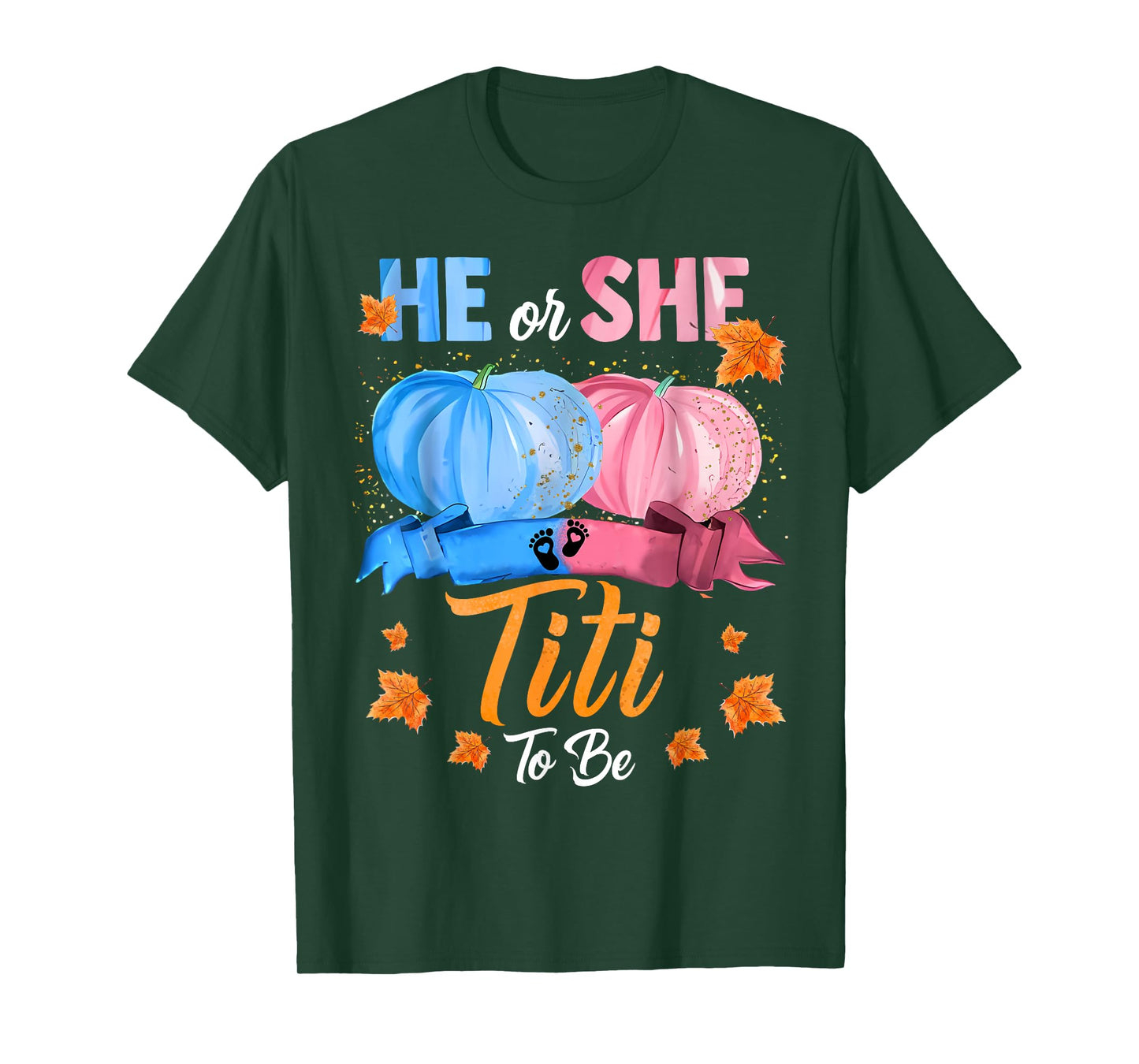 Halloween Pumpkin Gender Reveal He or She Titi To Be T-Shirt
