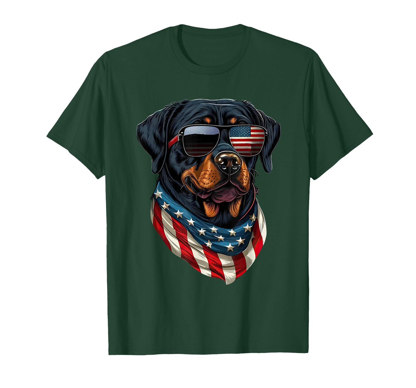 Rottweiler 4th of July American Flag Glasses Stay cool Men T-Shirt