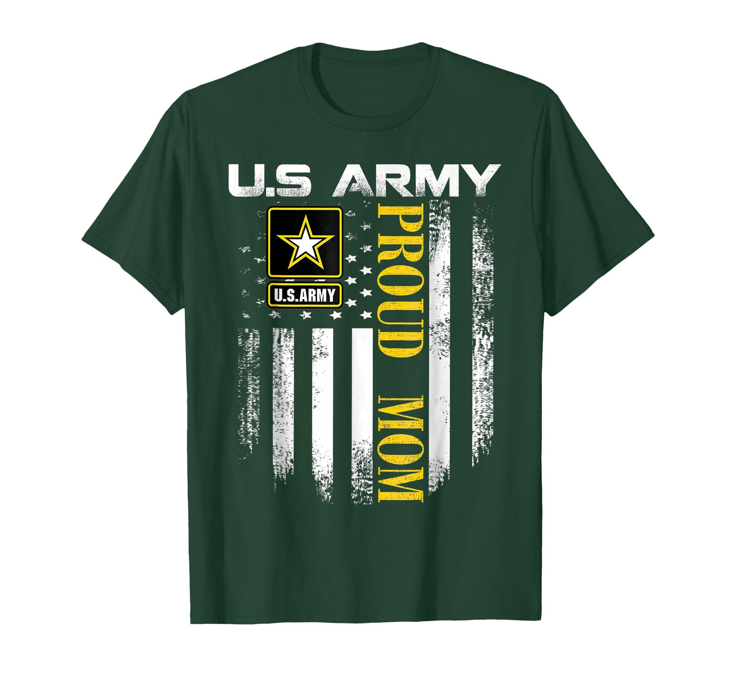 Vintage Army Proud Mom With American Flag Gift T-Shirt