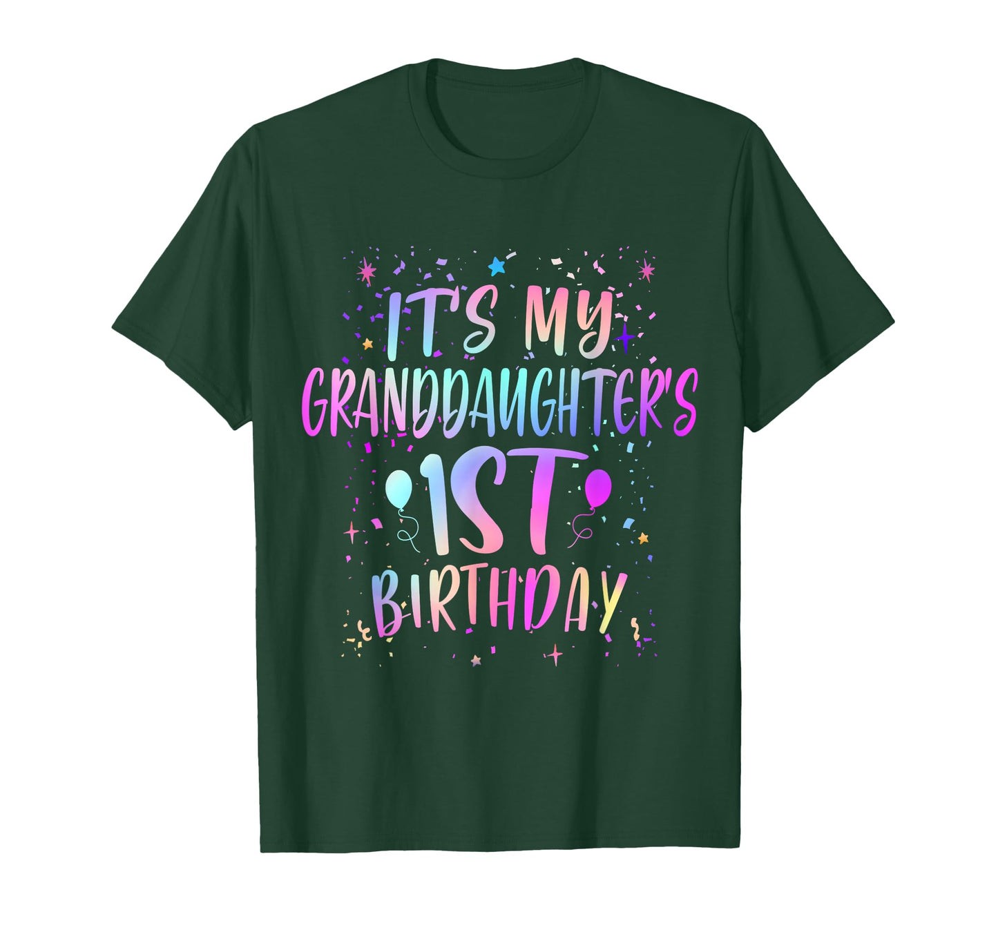 It's My Granddaughter's 1st Birthday Colorful 1 Years Old T-Shirt
