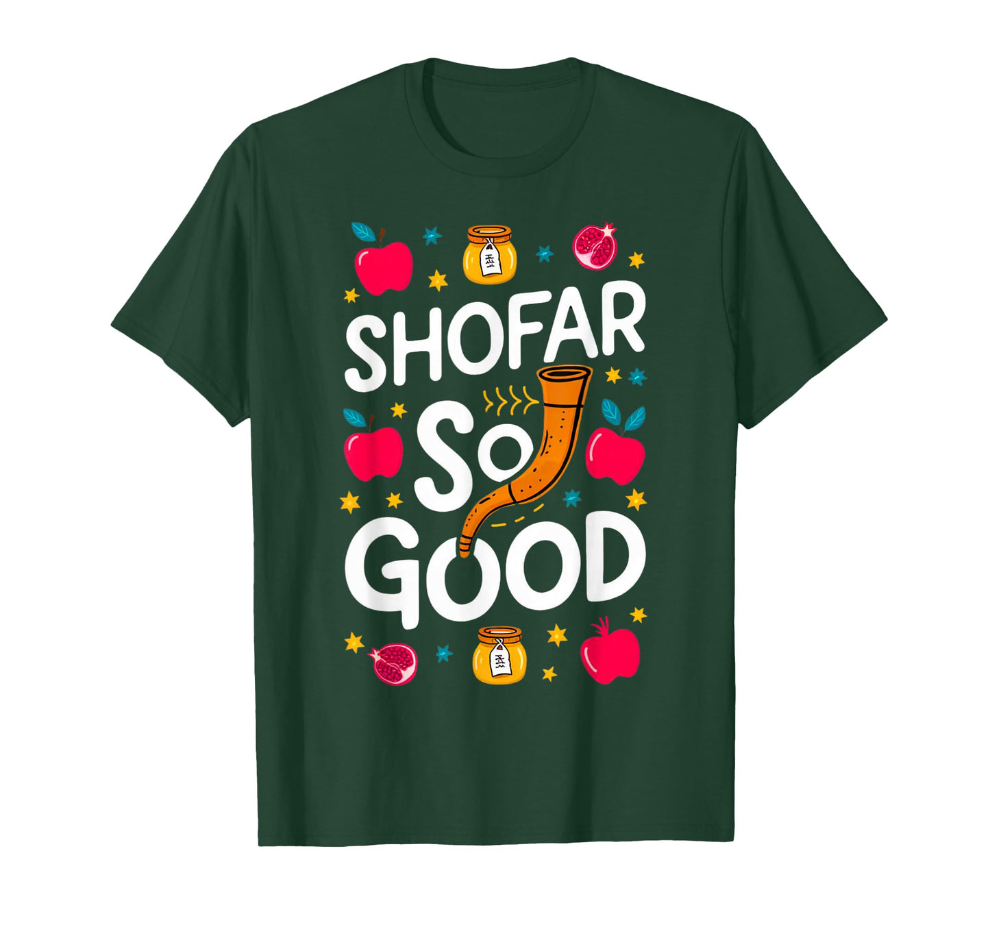 Rosh Hashanah Jewish New Year Shana Tova Apple Honey Shofar T-Shirt
