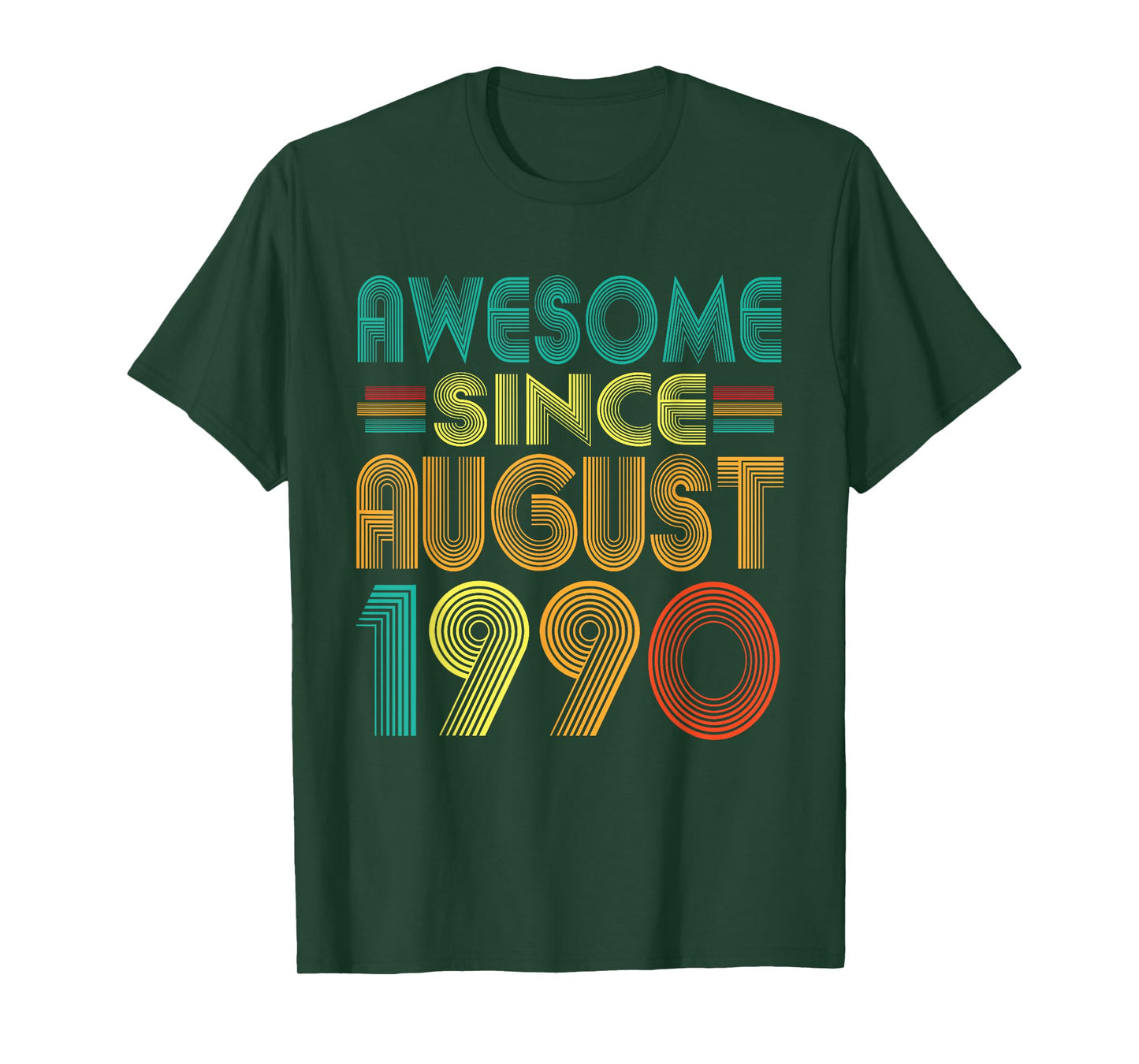 Awesome Since August 1990 Years 35th Birthday Funny Vintage T-Shirt